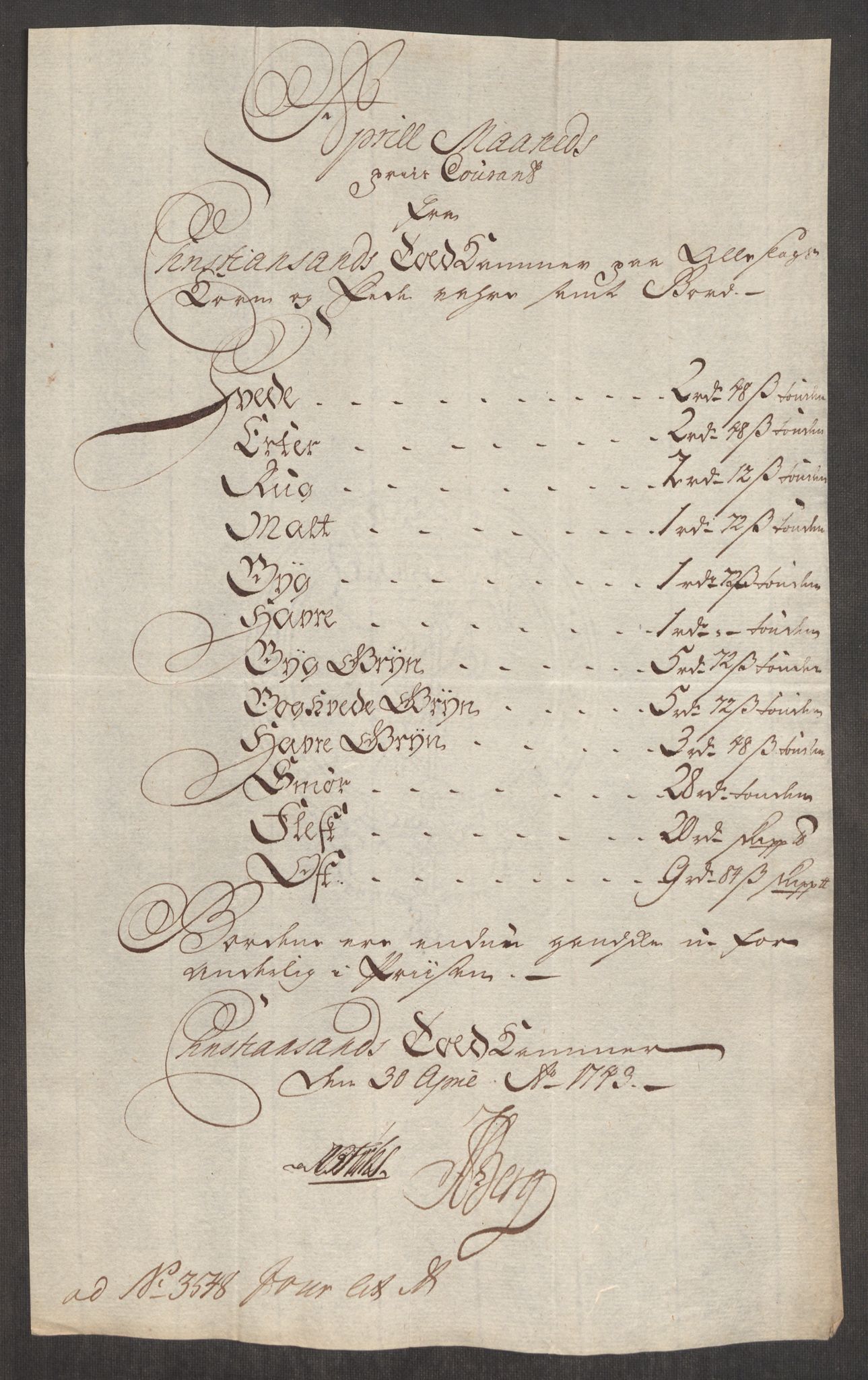 Rentekammeret inntil 1814, Realistisk ordnet avdeling, AV/RA-EA-4070/Oe/L0002: [Ø1]: Priskuranter, 1740-1744, p. 780