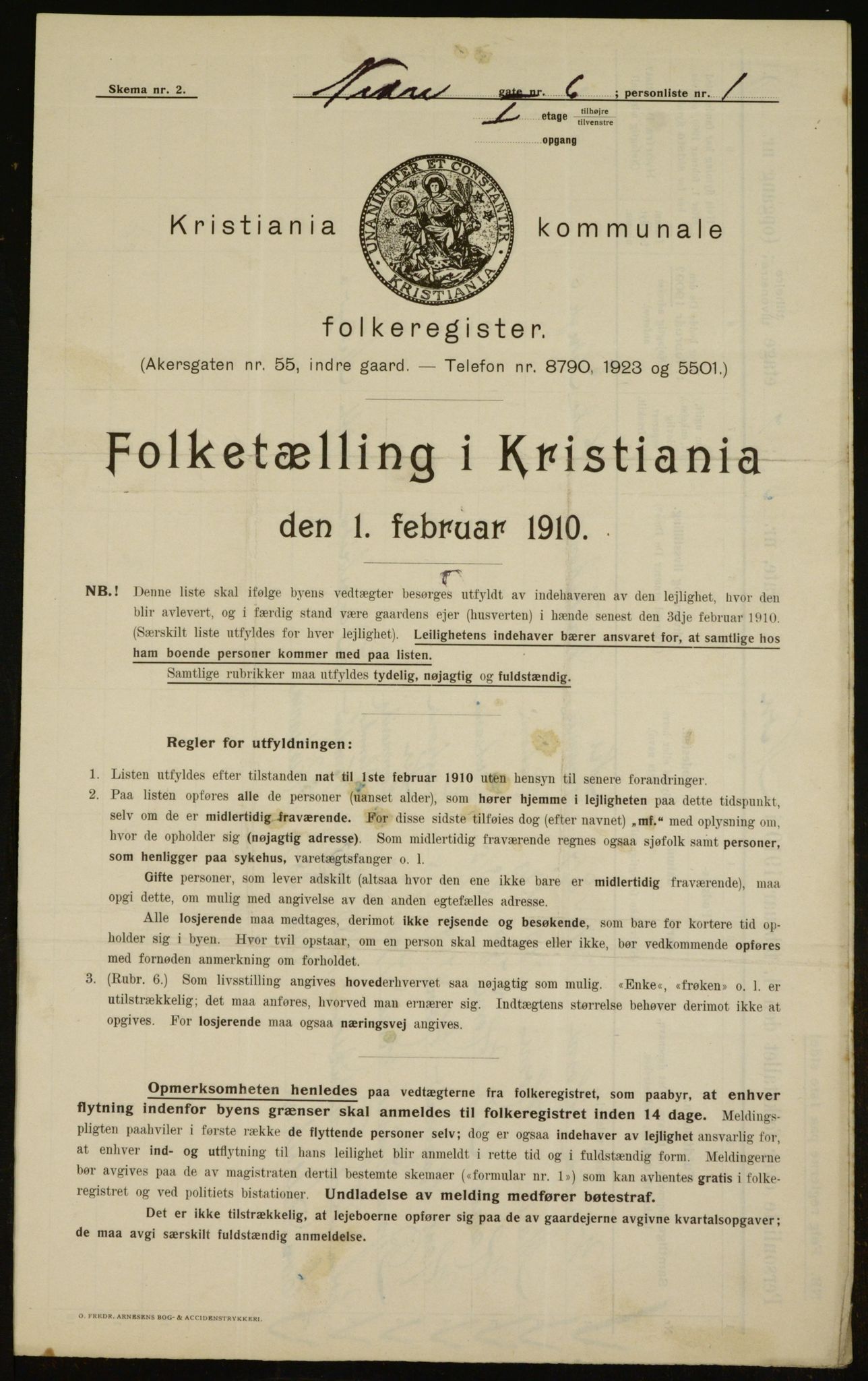 OBA, Municipal Census 1910 for Kristiania, 1910, p. 66843