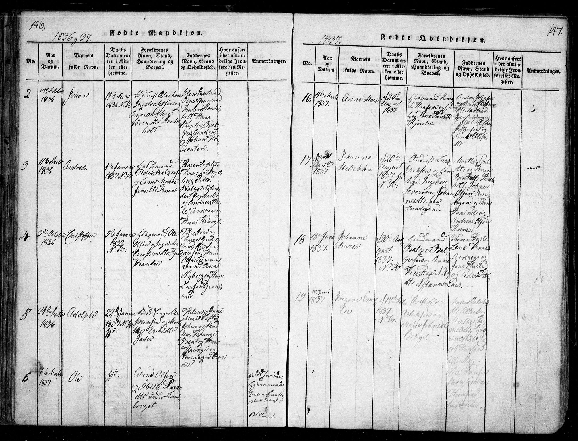 Nesodden prestekontor Kirkebøker, AV/SAO-A-10013/F/Fa/L0006: Parish register (official) no. I 6, 1814-1847, p. 146-147