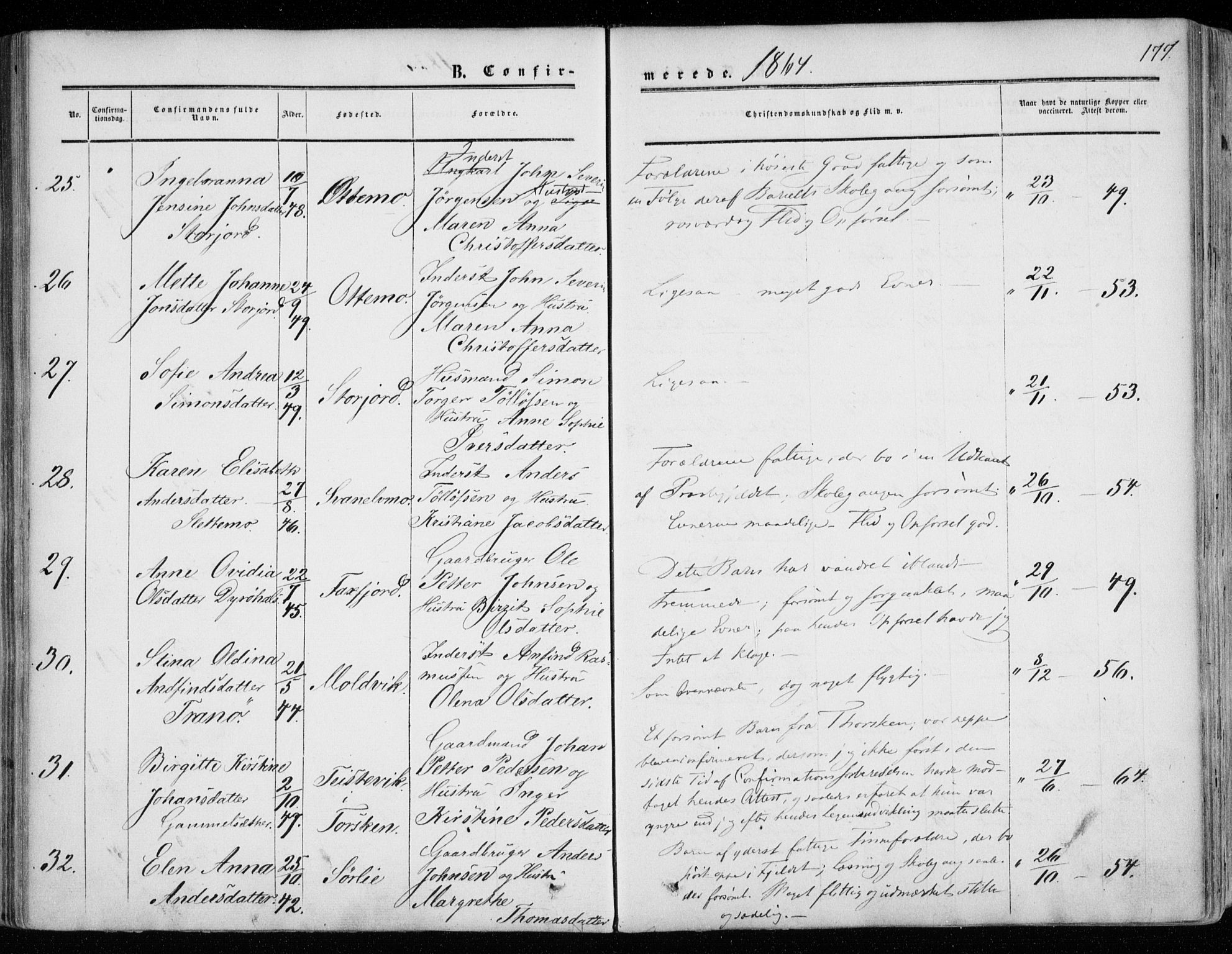 Tranøy sokneprestkontor, SATØ/S-1313/I/Ia/Iaa/L0007kirke: Parish register (official) no. 7, 1856-1866, p. 177