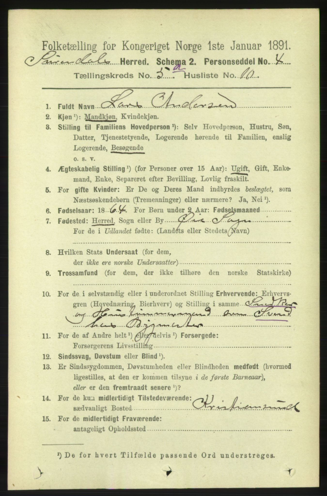 RA, 1891 census for 1566 Surnadal, 1891, p. 1448