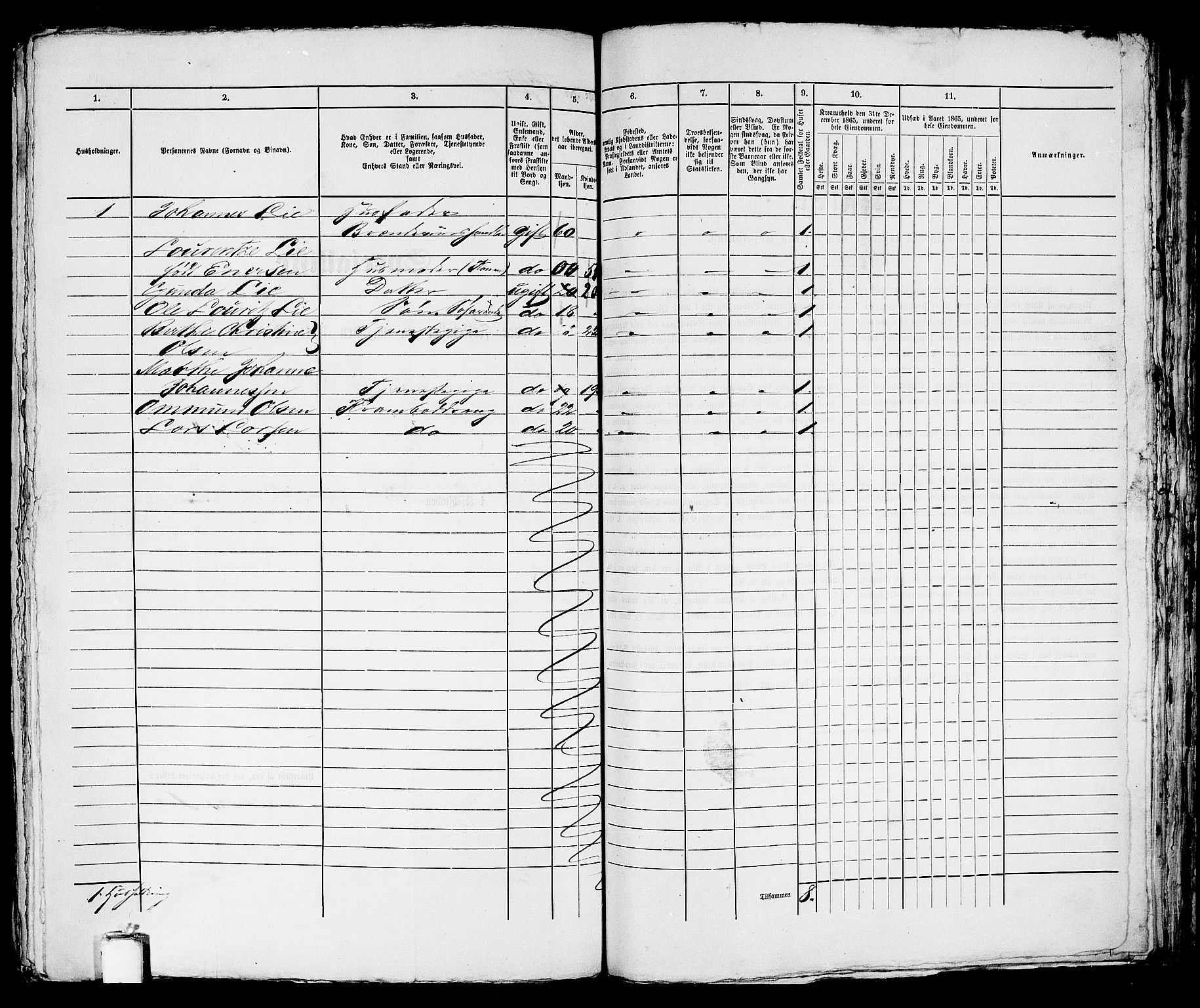 RA, 1865 census for Stavanger, 1865, p. 1433