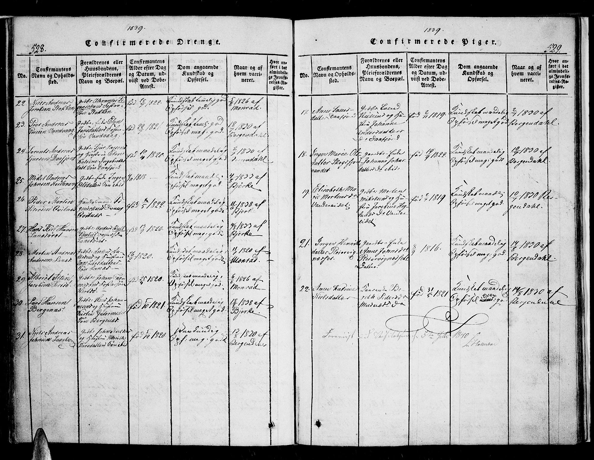 Karlsøy sokneprestembete, SATØ/S-1299/H/Ha/Haa/L0002kirke: Parish register (official) no. 2, 1823-1842, p. 528-529