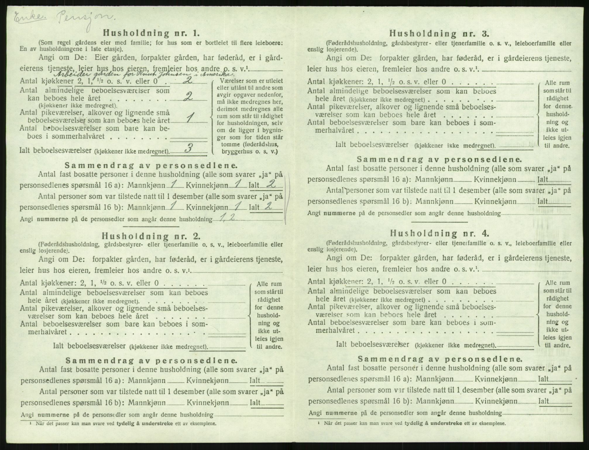 SAK, 1920 census for Flosta, 1920, p. 405