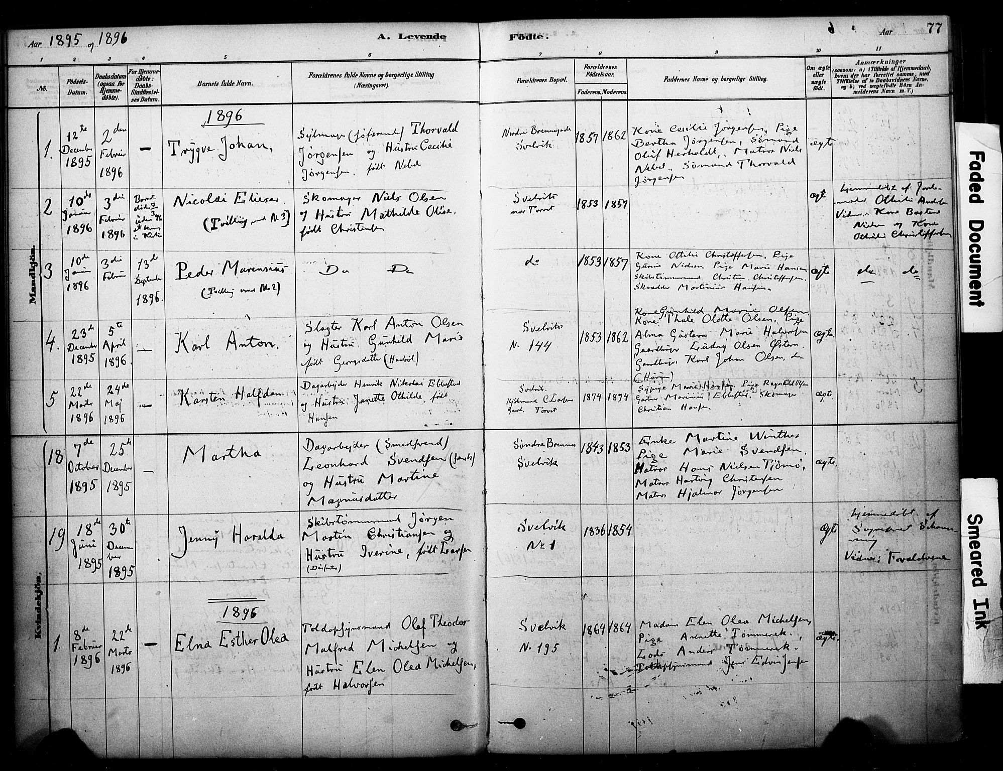 Strømm kirkebøker, AV/SAKO-A-322/F/Fb/L0001: Parish register (official) no. II 1, 1878-1899, p. 77