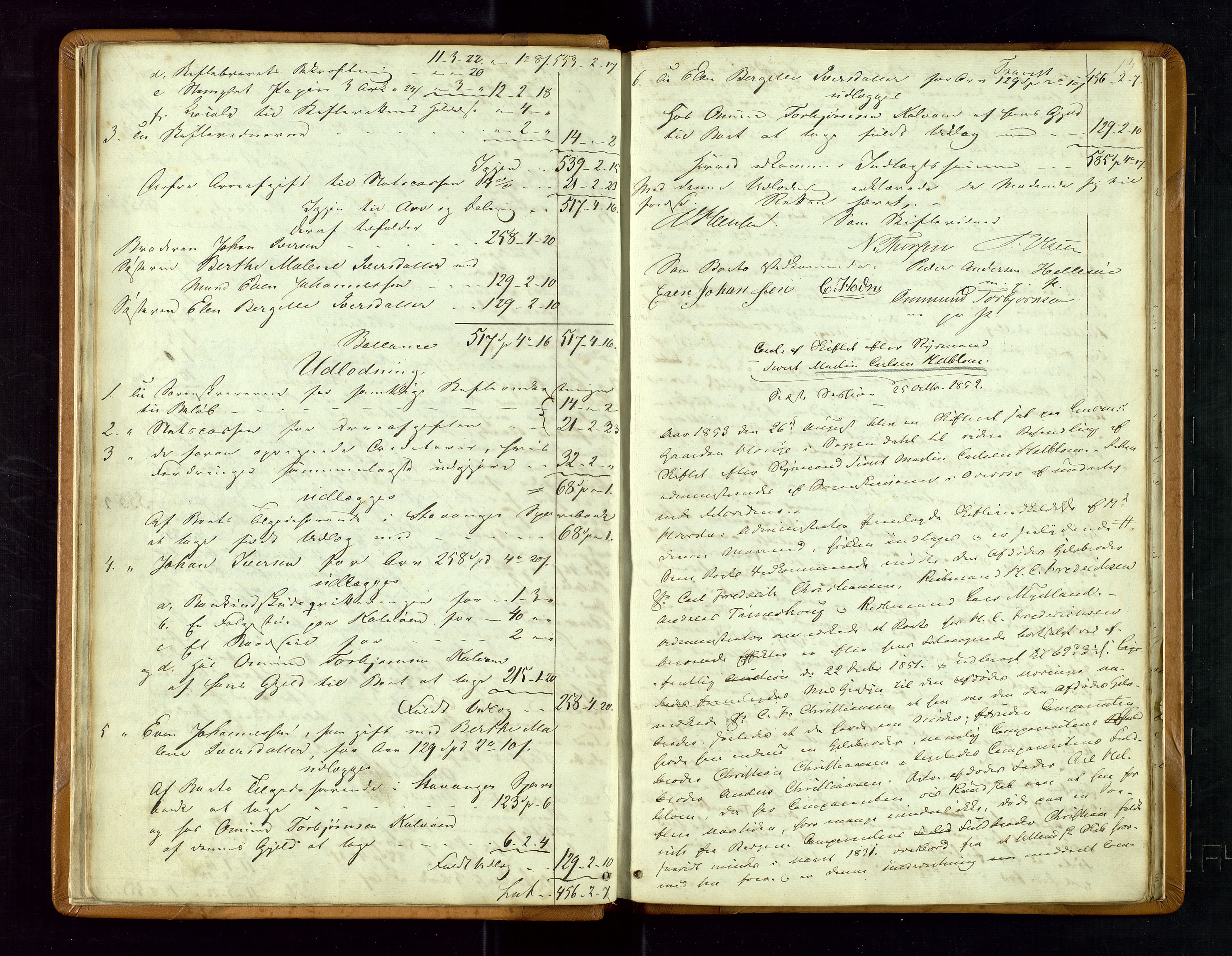 Jæren og Dalane sorenskriveri, AV/SAST-A-100306/5/50BB/L0006: SKIFTEPROTOKOLL DALANE, 1850-1866, p. 12b-13a