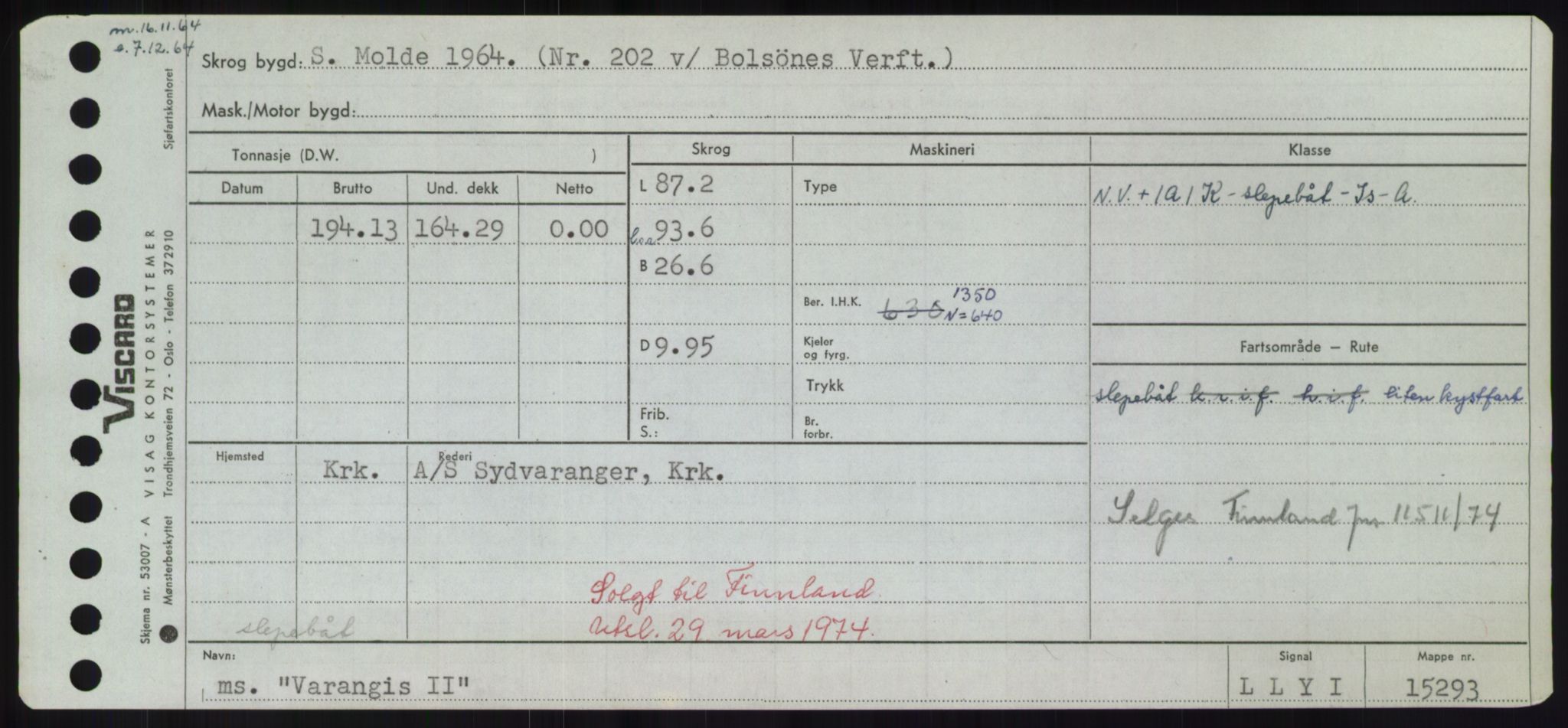 Sjøfartsdirektoratet med forløpere, Skipsmålingen, AV/RA-S-1627/H/Hd/L0040: Fartøy, U-Ve, p. 315