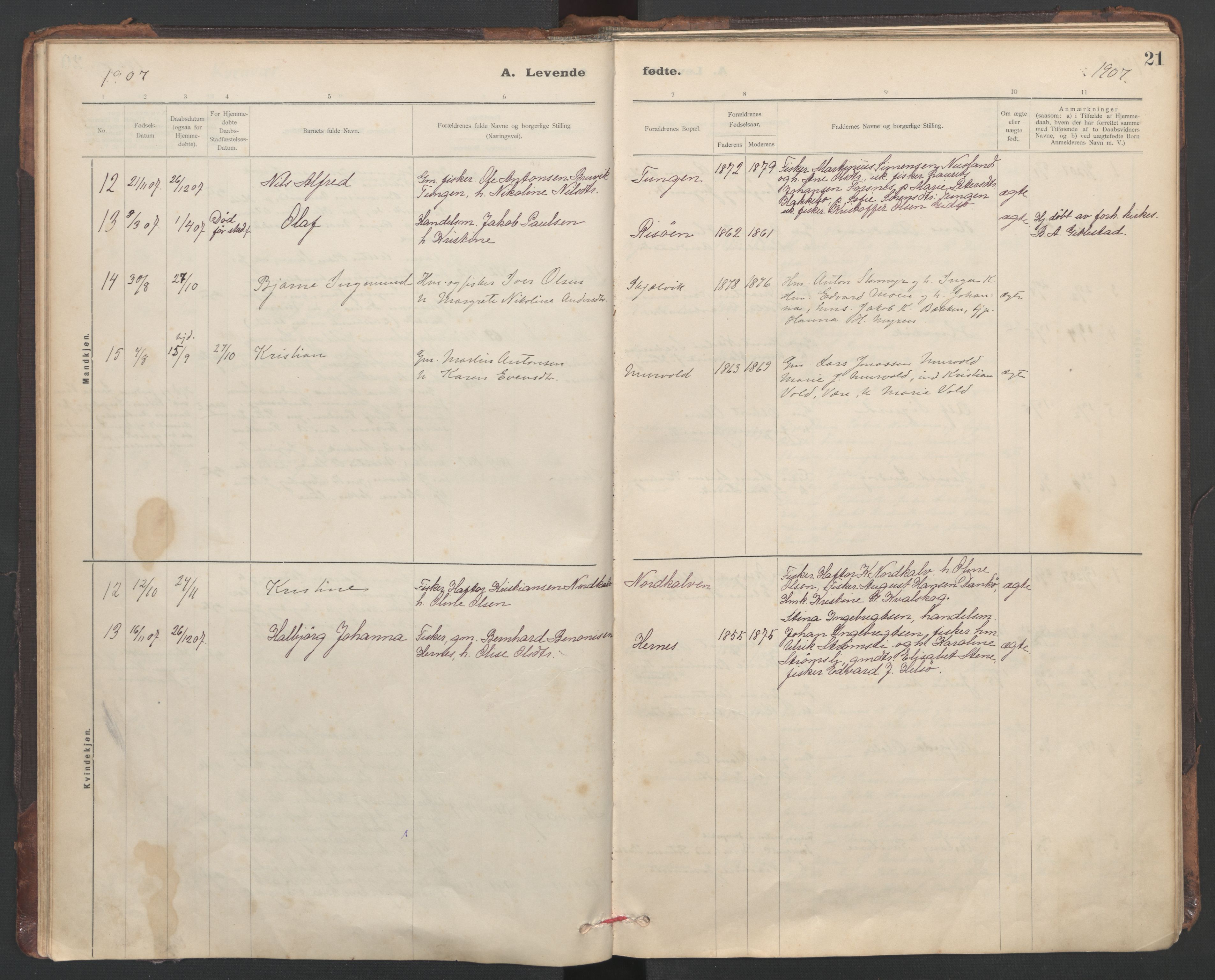 Ministerialprotokoller, klokkerbøker og fødselsregistre - Sør-Trøndelag, SAT/A-1456/635/L0552: Parish register (official) no. 635A02, 1899-1919, p. 21