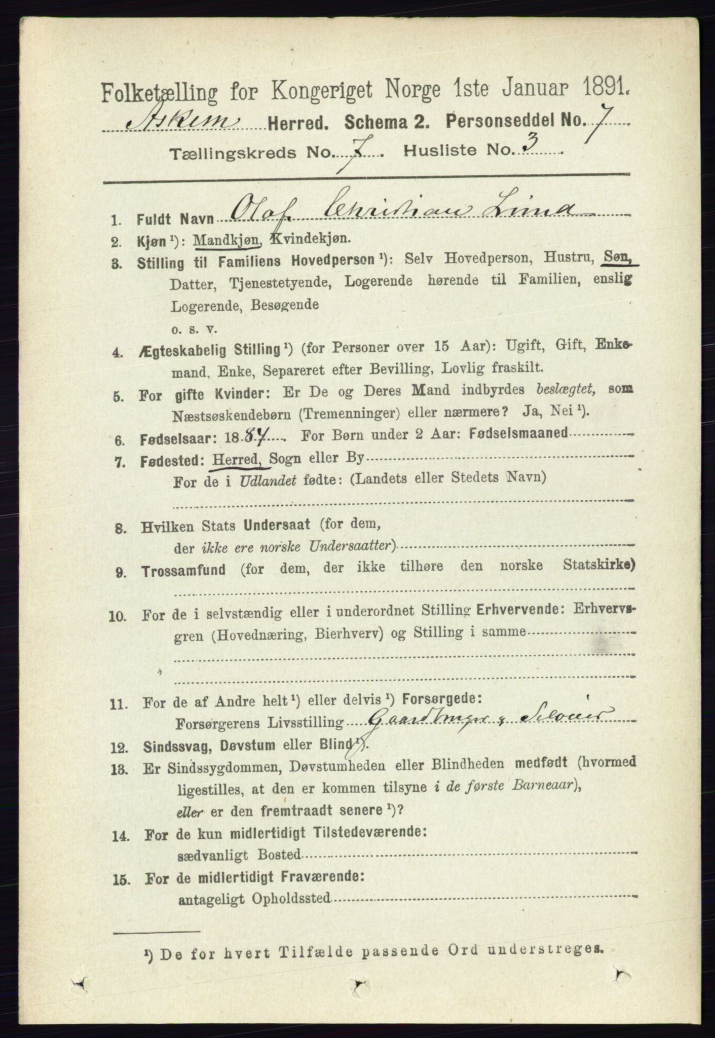 RA, 1891 census for 0124 Askim, 1891, p. 1023