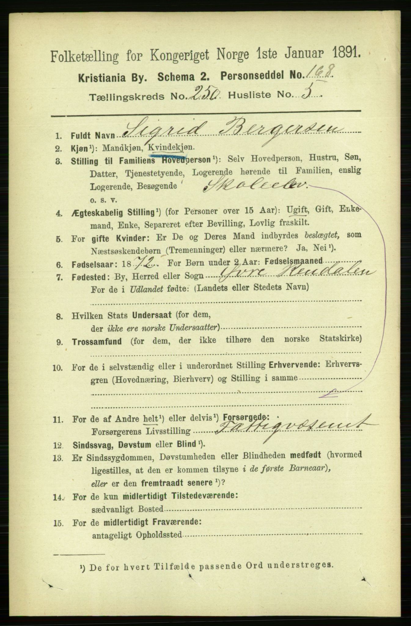 RA, 1891 census for 0301 Kristiania, 1891, p. 152995