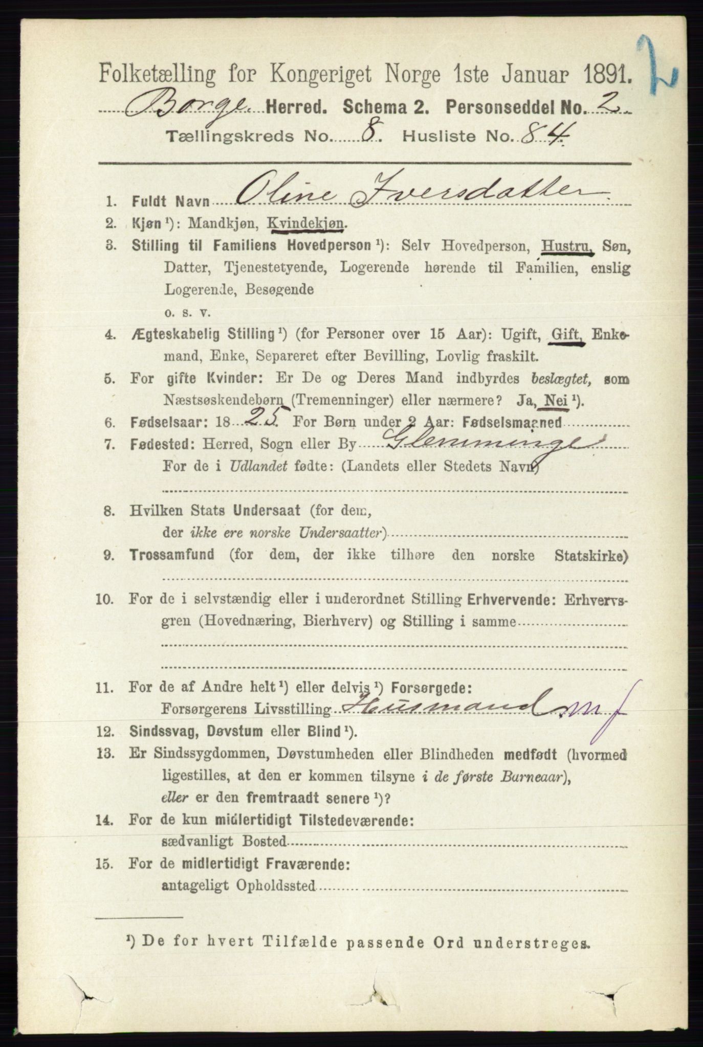 RA, 1891 census for 0113 Borge, 1891, p. 5686