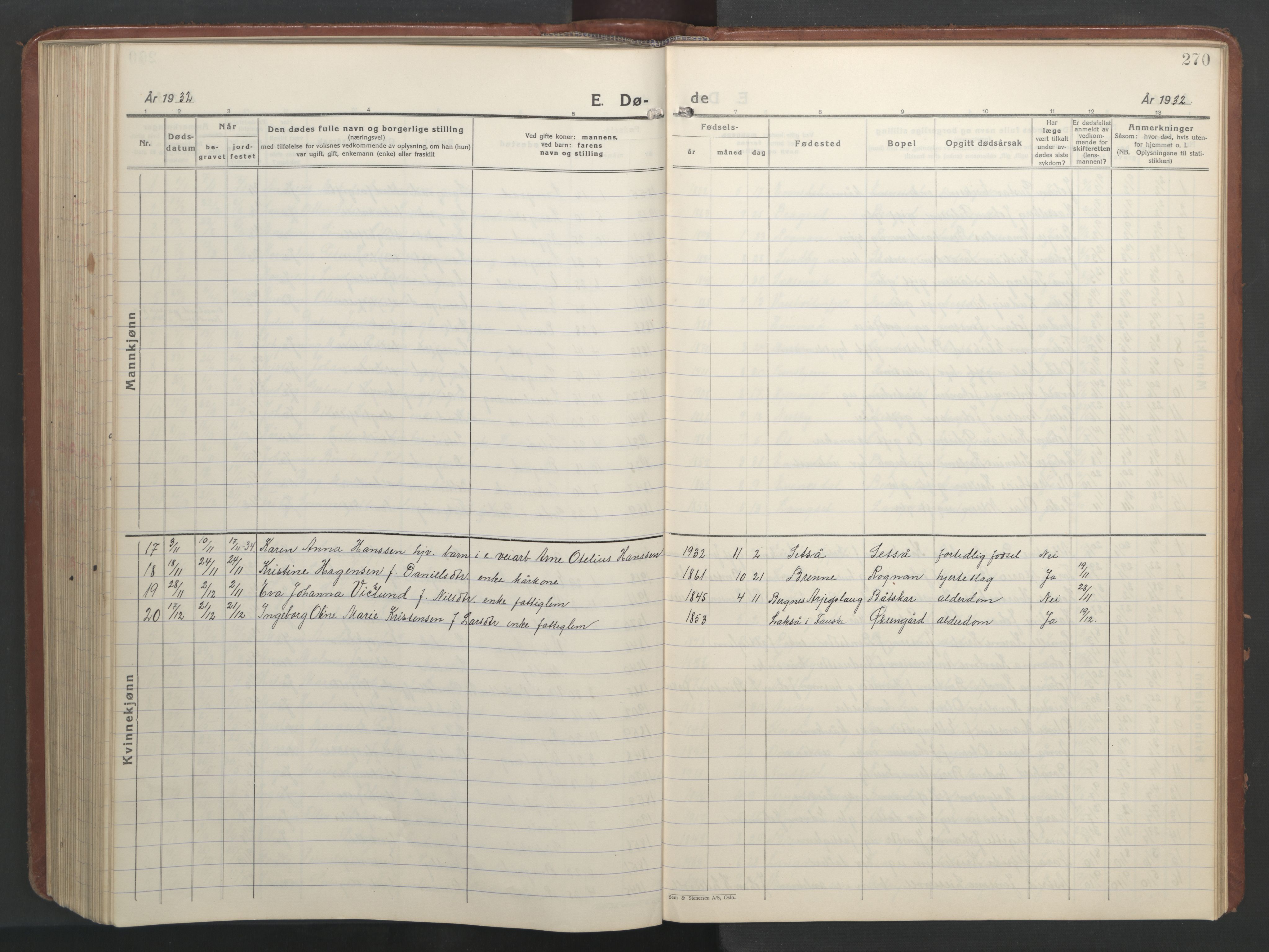 Ministerialprotokoller, klokkerbøker og fødselsregistre - Nordland, SAT/A-1459/847/L0680: Parish register (copy) no. 847C08, 1930-1947, p. 270