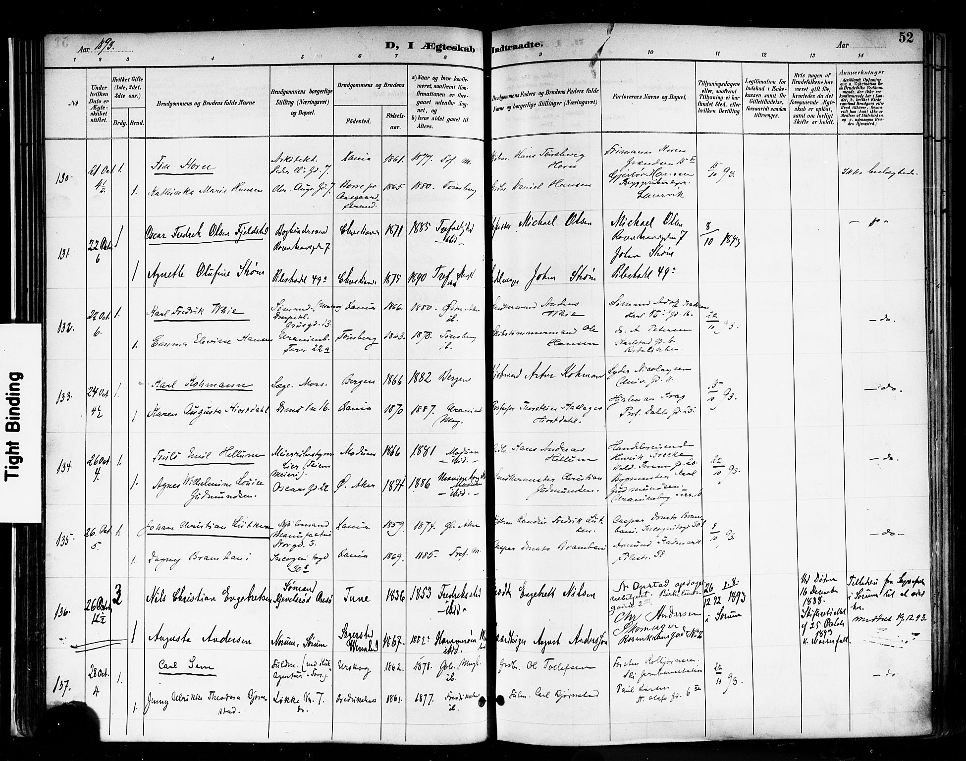 Trefoldighet prestekontor Kirkebøker, SAO/A-10882/F/Fc/L0004: Parish register (official) no. III 4, 1891-1900, p. 52