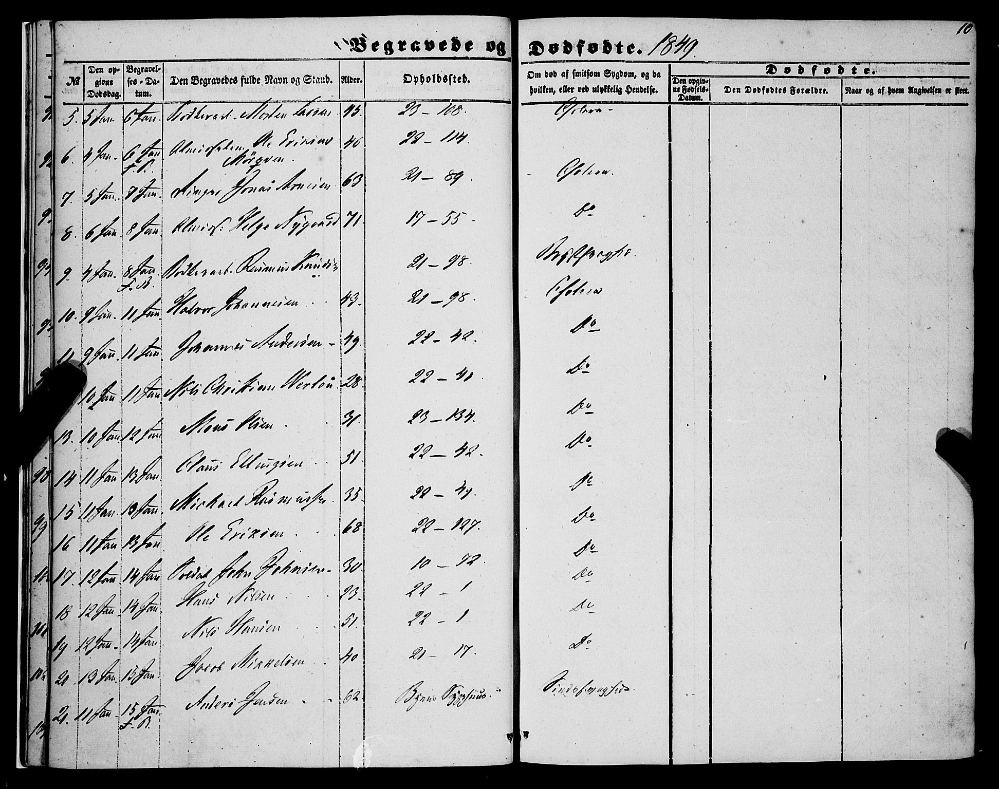 Korskirken sokneprestembete, SAB/A-76101/H/Haa: Parish register (official) no. E 2, 1848-1862, p. 10