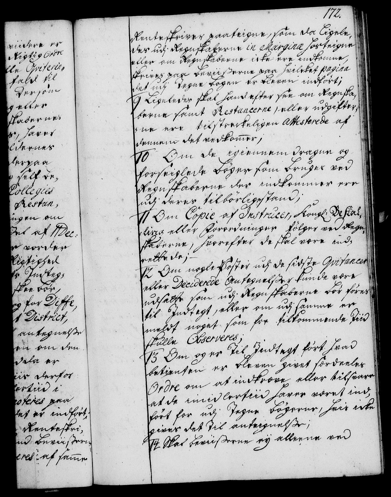 Rentekammeret, Kammerkanselliet, RA/EA-3111/G/Gg/Ggi/L0002: Norsk instruksjonsprotokoll med register (merket RK 53.35), 1729-1751, p. 172