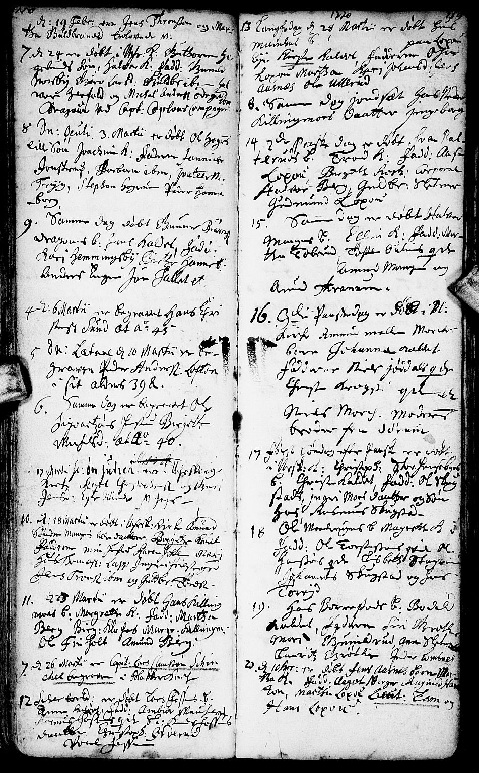 Aurskog prestekontor Kirkebøker, SAO/A-10304a/F/Fa/L0001: Parish register (official) no. I 1, 1707-1735, p. 118-119
