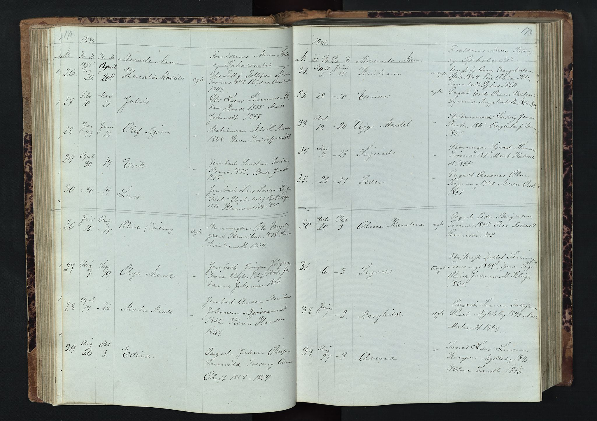 Stor-Elvdal prestekontor, AV/SAH-PREST-052/H/Ha/Hab/L0001: Parish register (copy) no. 1 /1, 1860-1894, p. 171-172