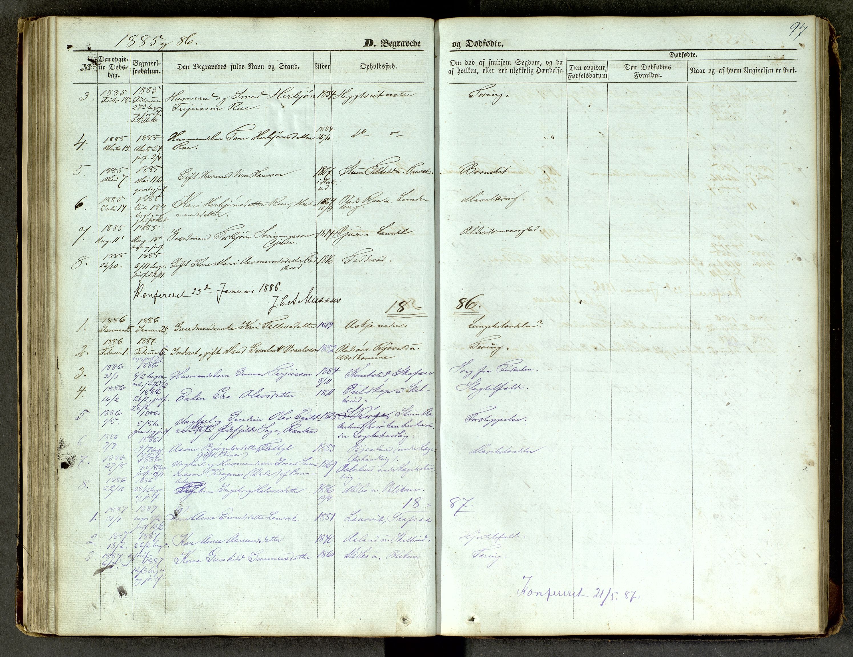 Lårdal kirkebøker, SAKO/A-284/G/Ga/L0002: Parish register (copy) no. I 2, 1861-1890, p. 97