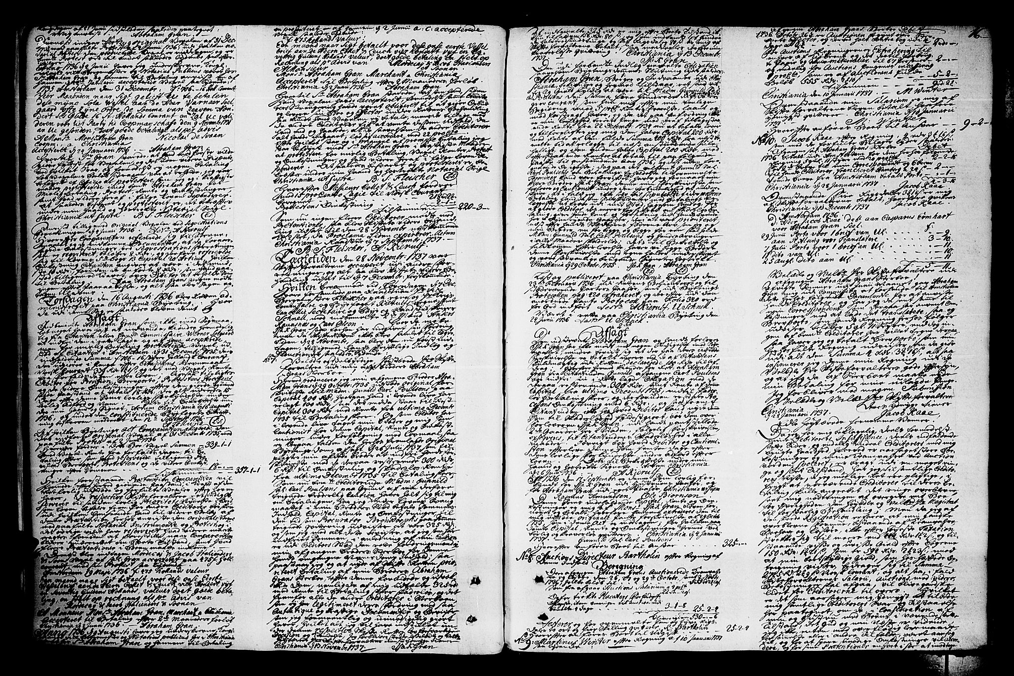 Oslo skifterett, AV/SAO-A-10383/H/Ha/L0008b: Skifteprotokoll, 1737-1741, p. 15b-16a