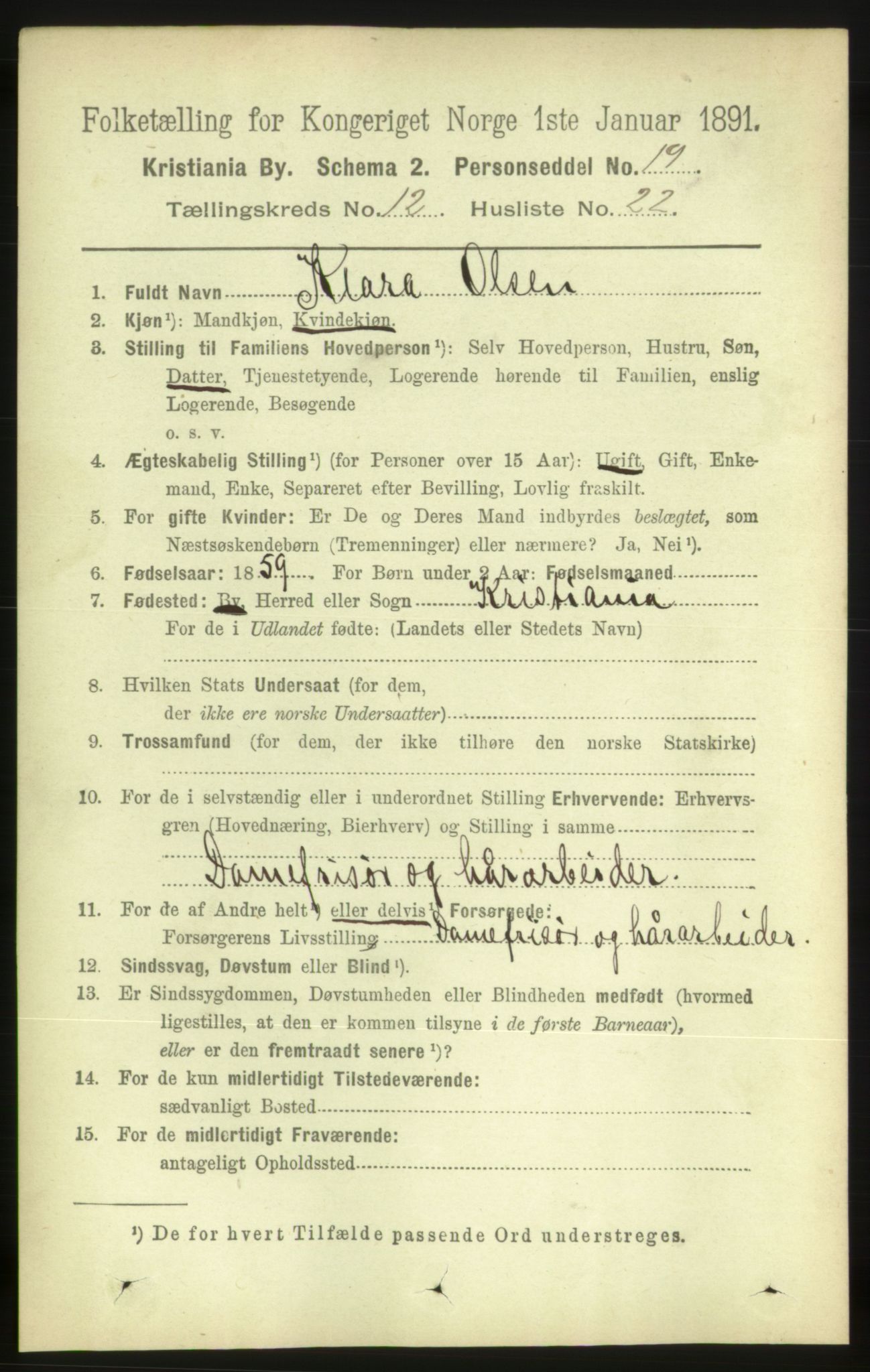 RA, 1891 census for 0301 Kristiania, 1891, p. 5860