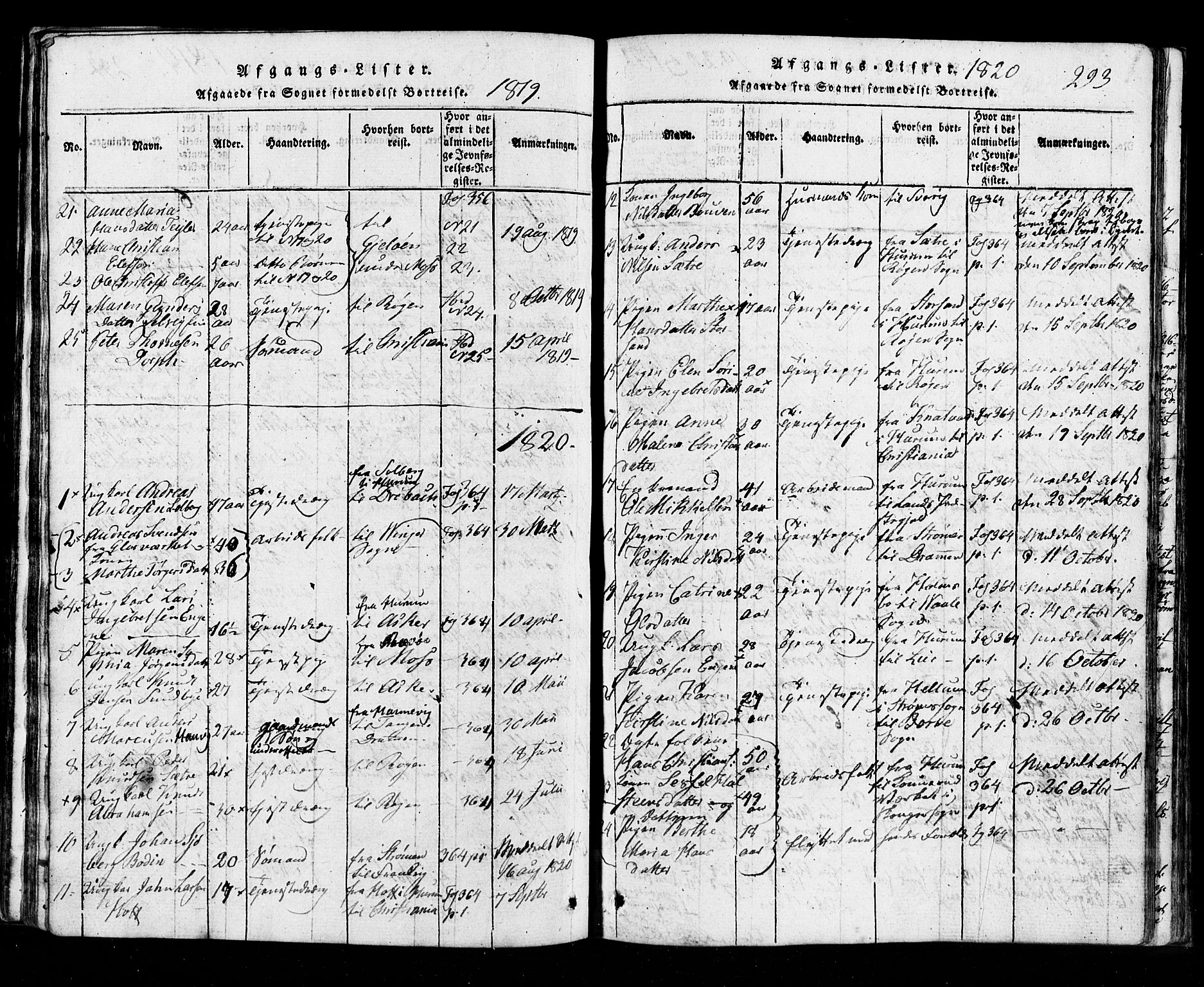 Hurum kirkebøker, SAKO/A-229/G/Ga/L0001: Parish register (copy) no. I 1, 1816-1826, p. 293