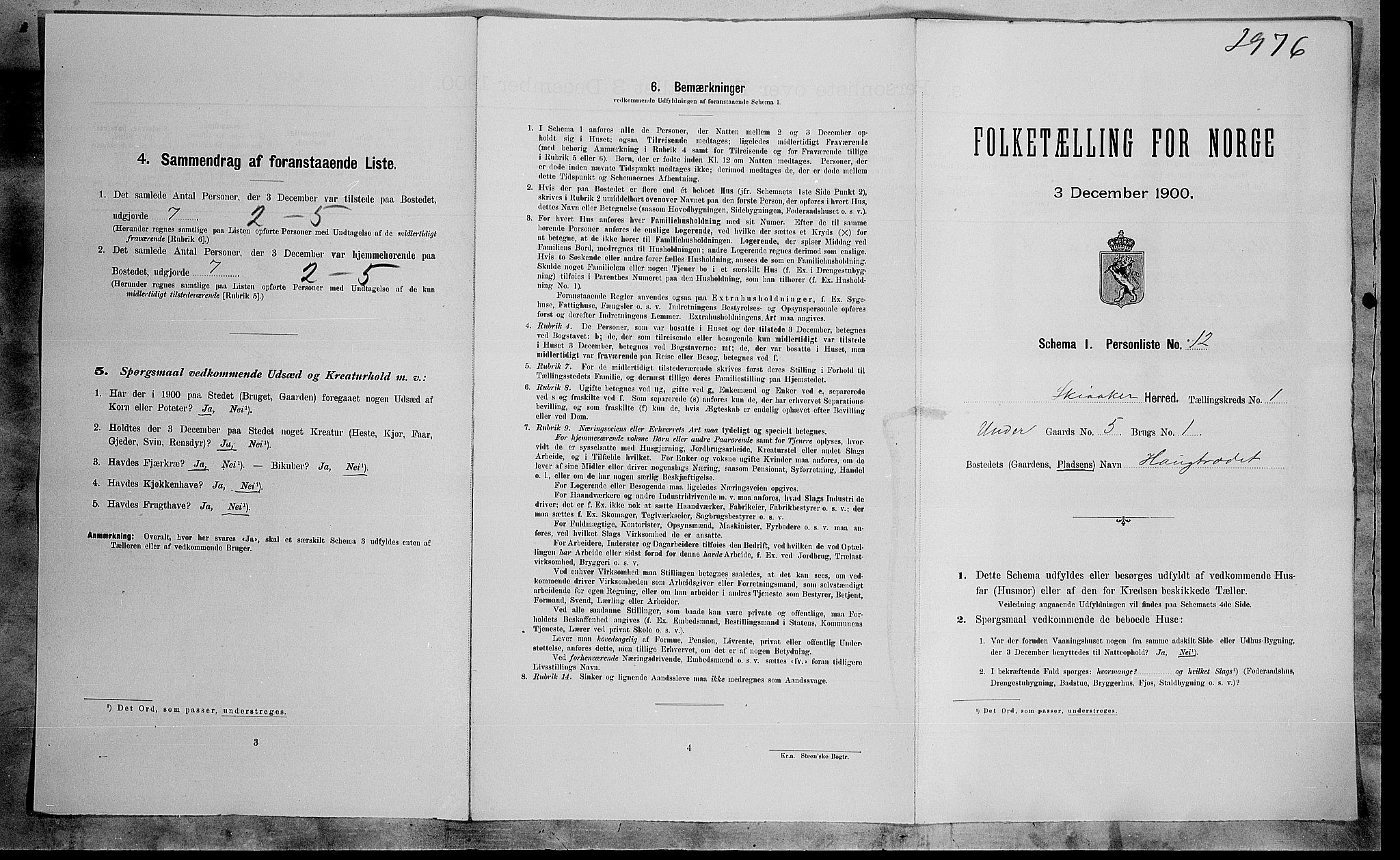 SAH, 1900 census for Skjåk, 1900, p. 60