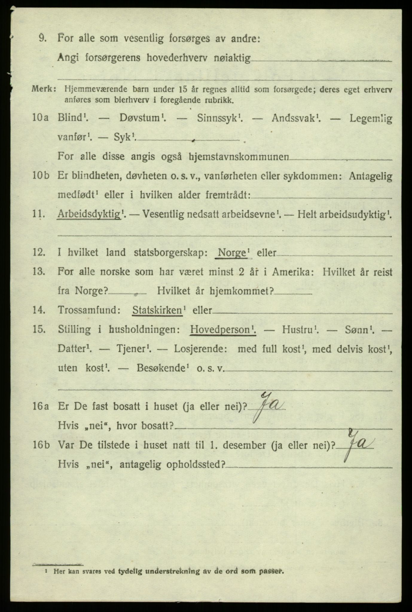 SAB, 1920 census for Åsane, 1920, p. 2444