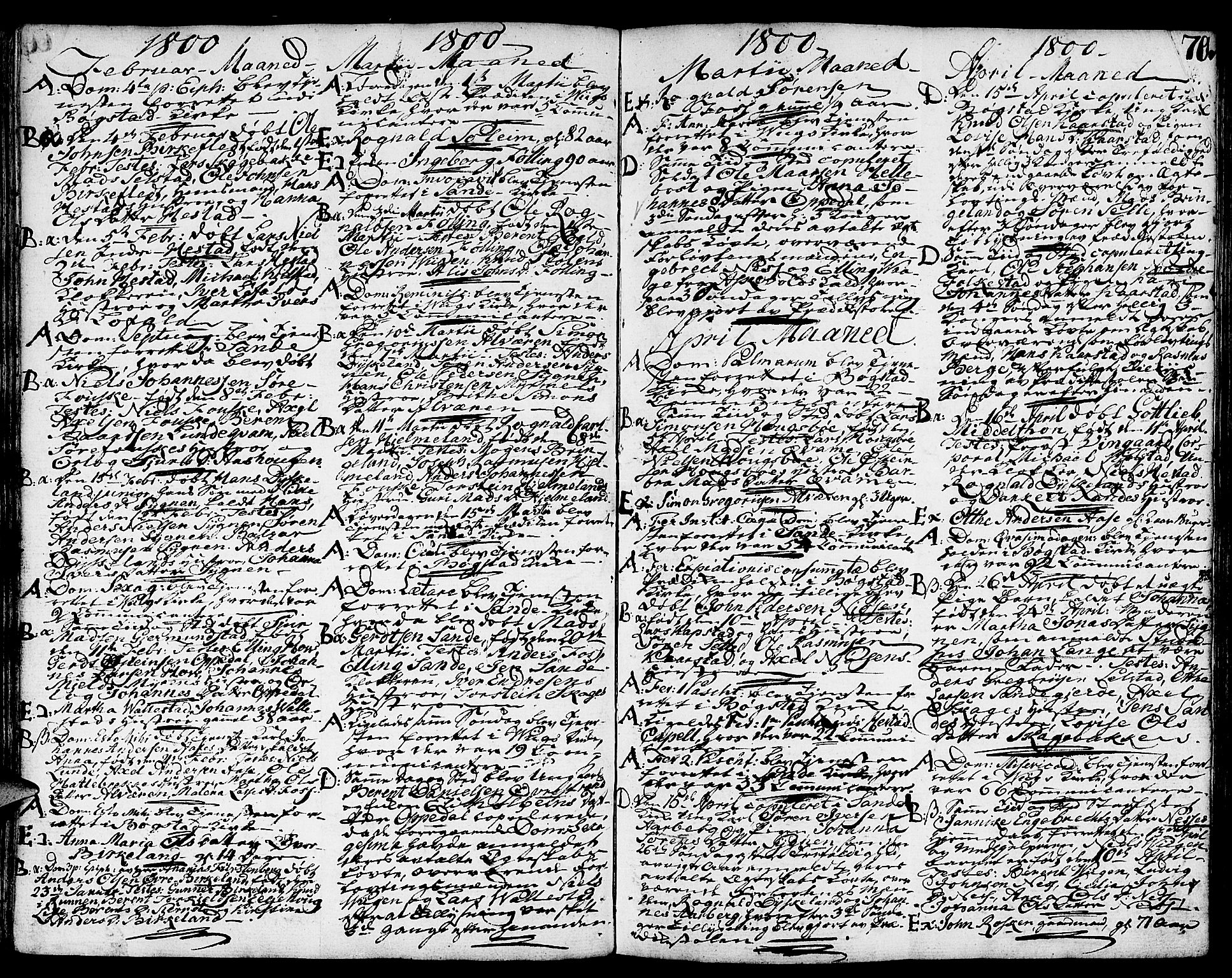 Gaular sokneprestembete, SAB/A-80001/H/Haa: Parish register (official) no. A 2, 1785-1821, p. 70
