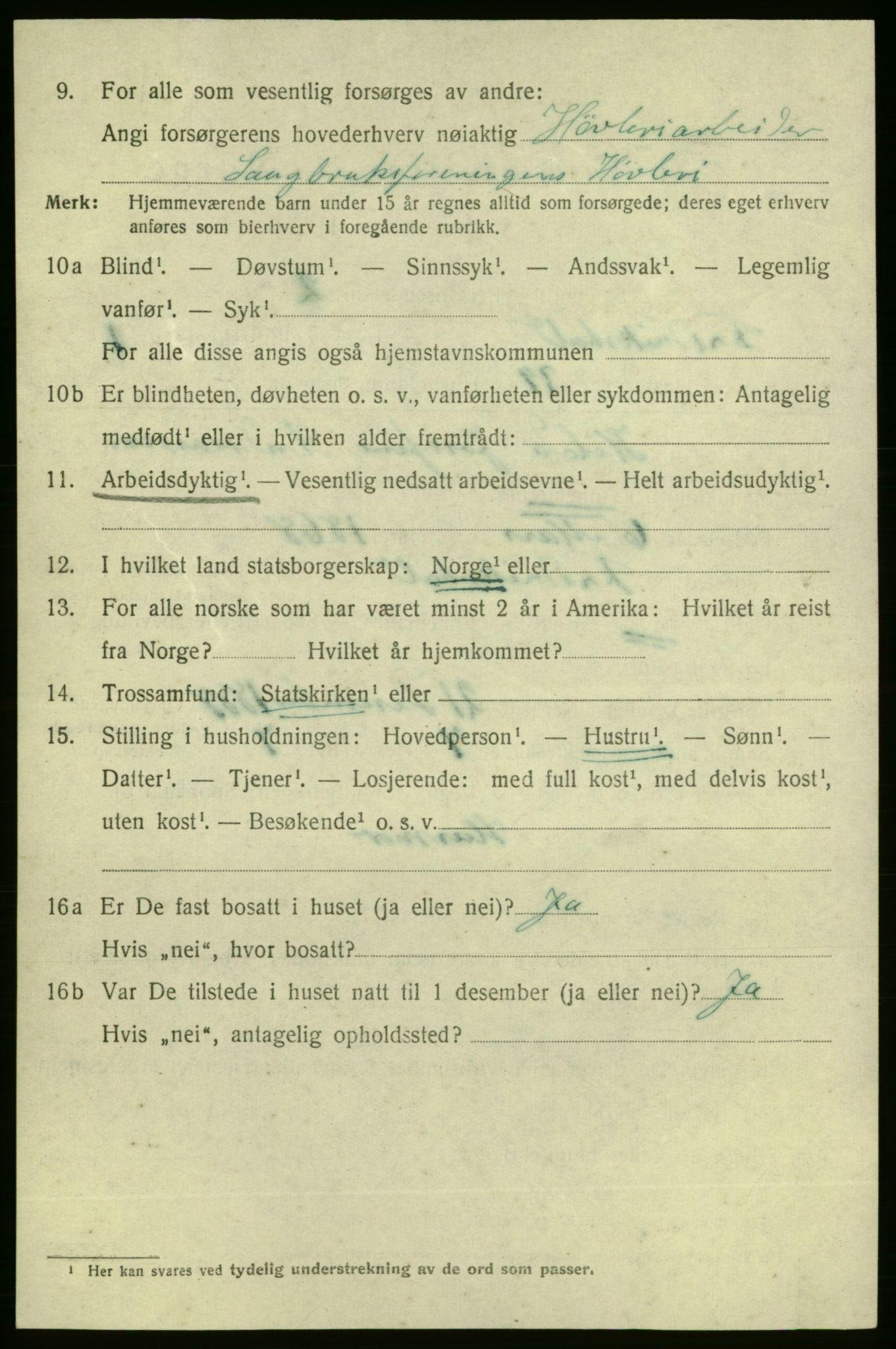 SAO, 1920 census for Fredrikshald, 1920, p. 8848