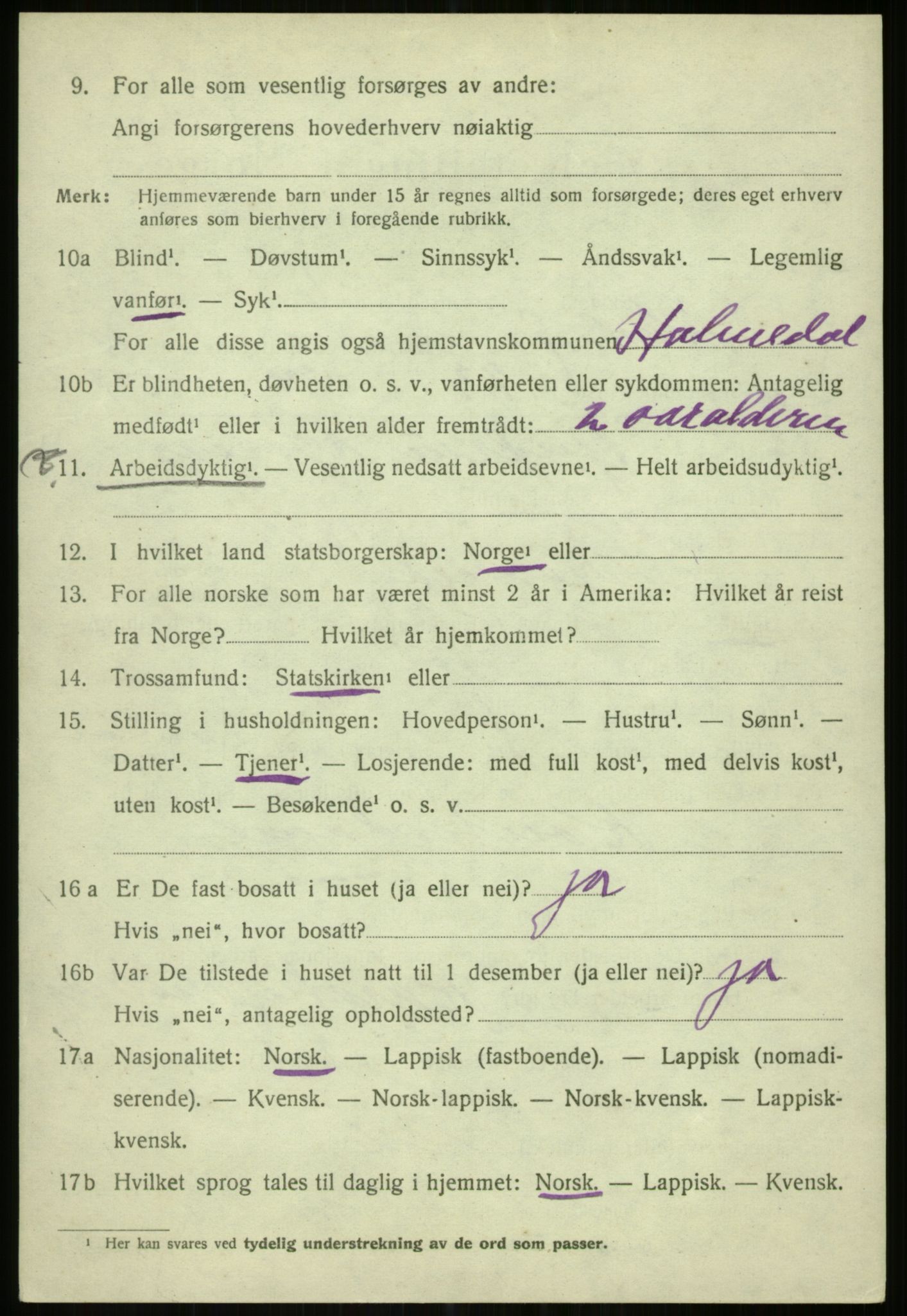 SATØ, 1920 census for Karlsøy, 1920, p. 4923