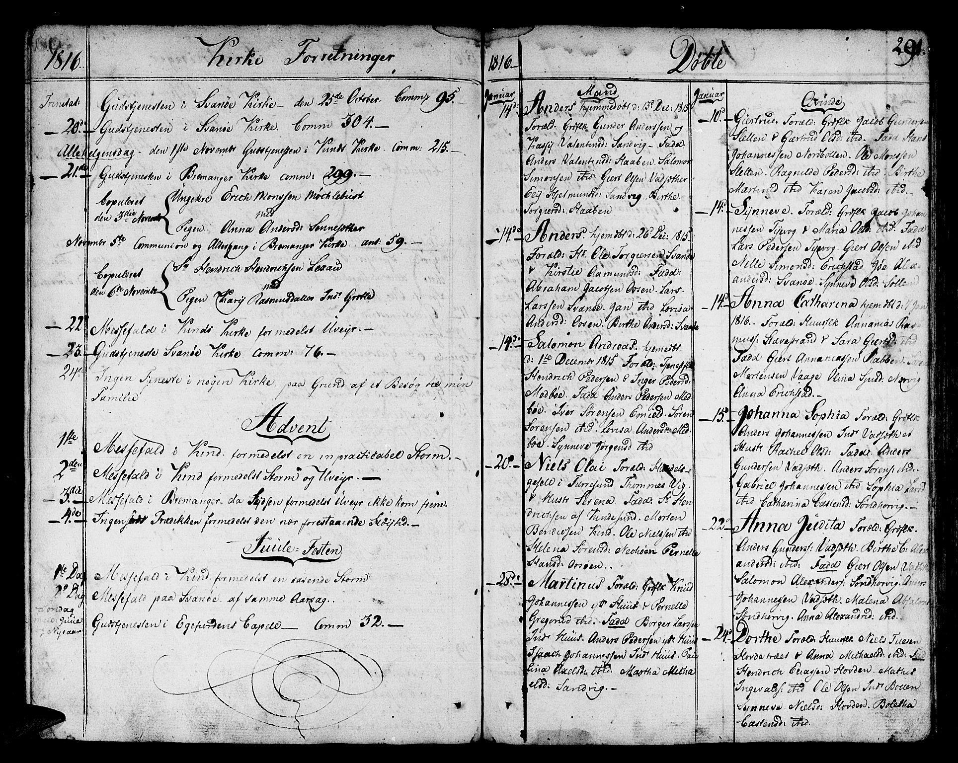 Kinn sokneprestembete, AV/SAB-A-80801/H/Haa/Haaa/L0003: Parish register (official) no. A 3, 1785-1821, p. 291