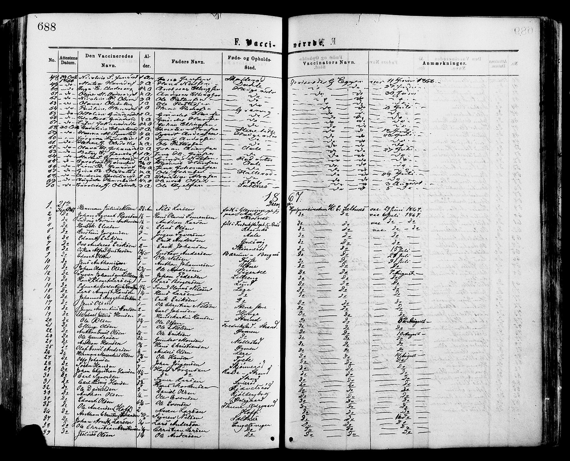 Onsøy prestekontor Kirkebøker, SAO/A-10914/F/Fa/L0004: Parish register (official) no. I 4, 1861-1877, p. 688
