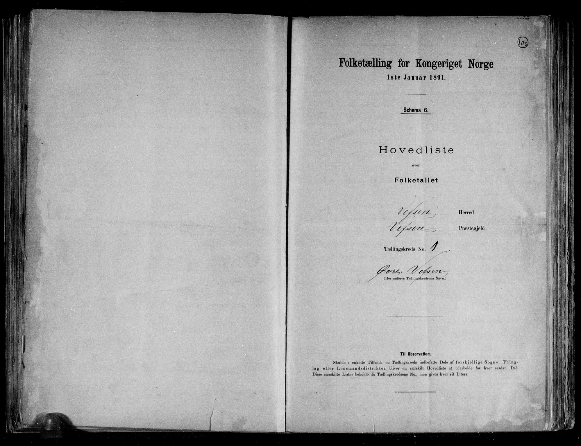 RA, 1891 census for 1824 Vefsn, 1891, p. 4