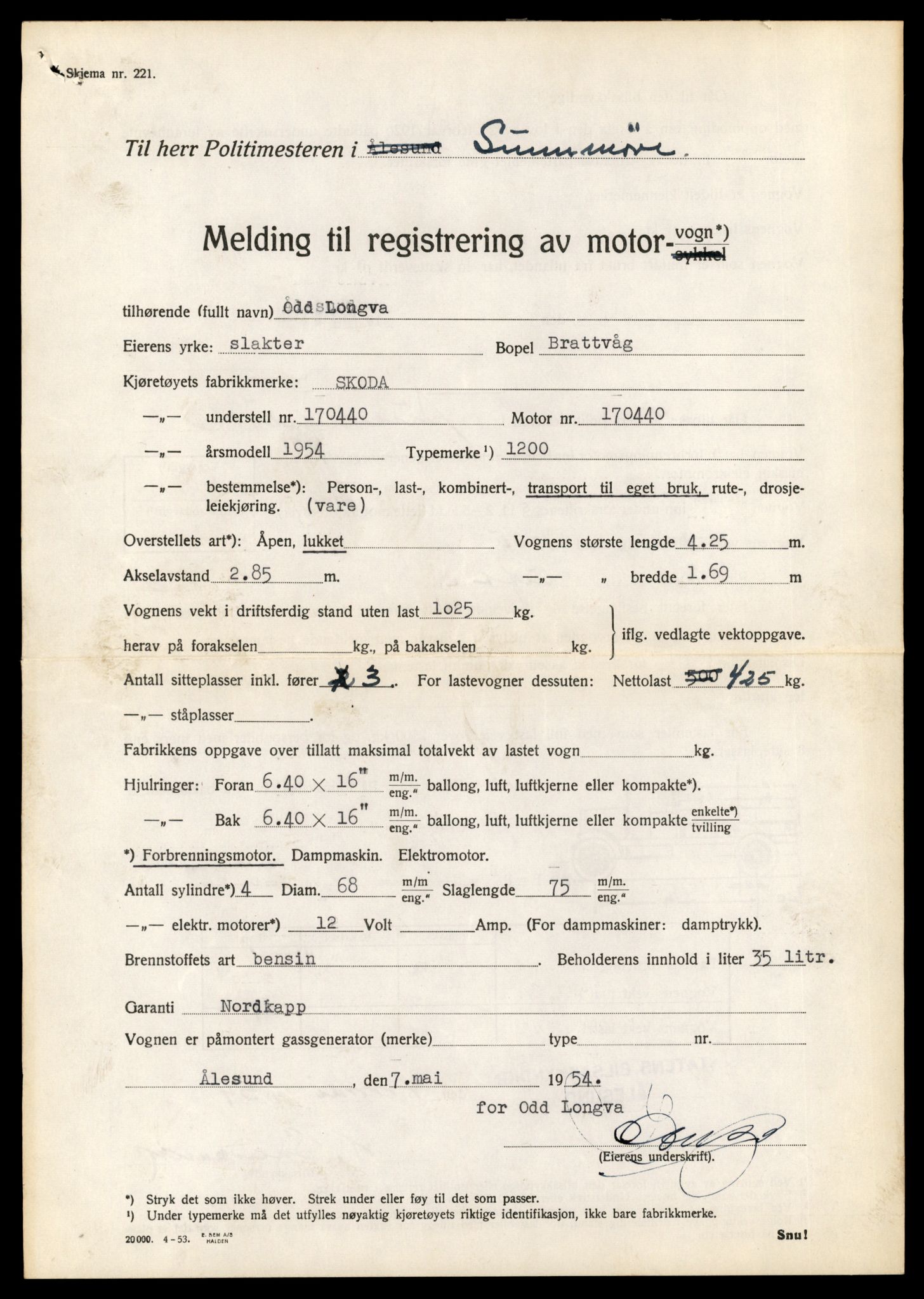 Møre og Romsdal vegkontor - Ålesund trafikkstasjon, AV/SAT-A-4099/F/Fe/L0035: Registreringskort for kjøretøy T 12653 - T 12829, 1927-1998, p. 11