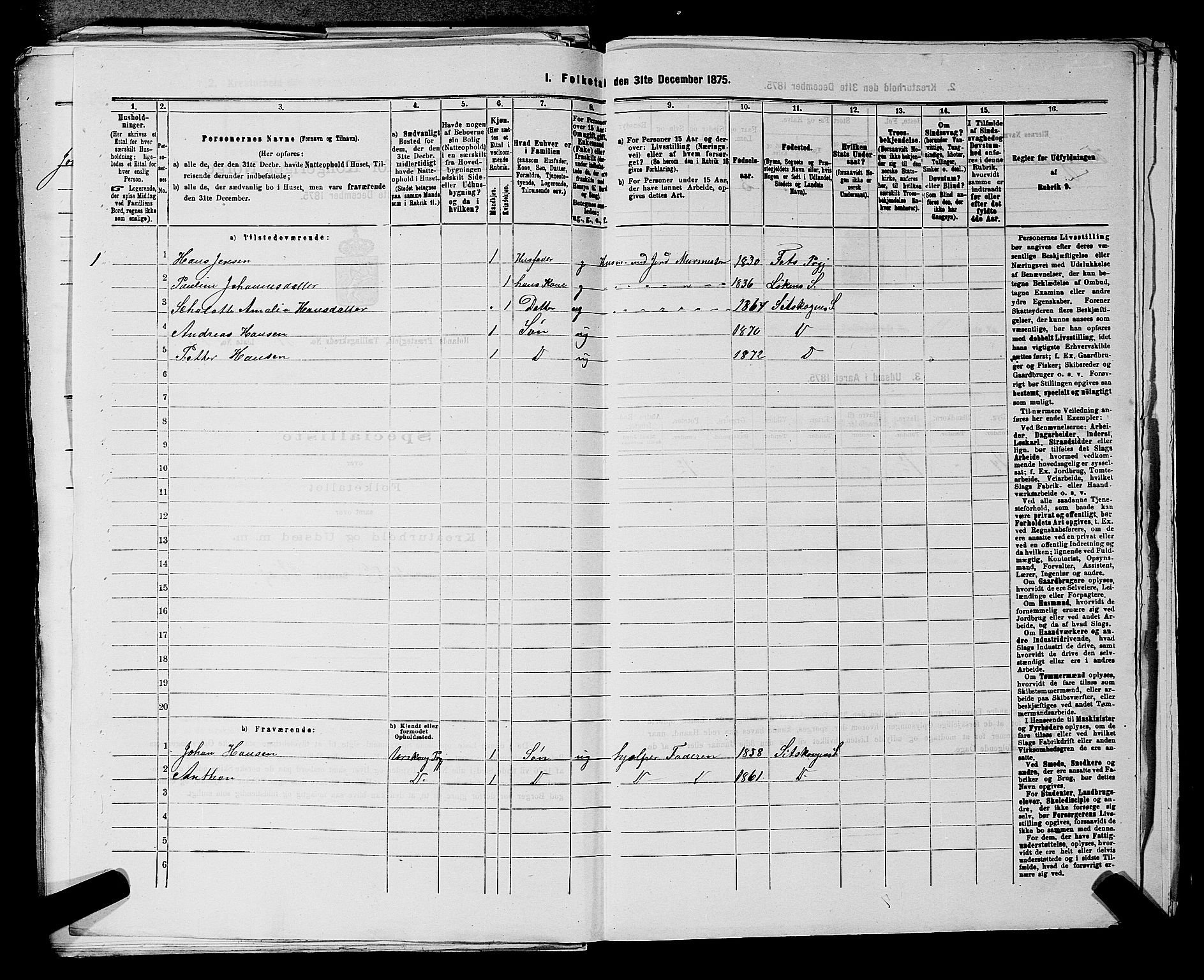 RA, 1875 census for 0221P Høland, 1875, p. 2128