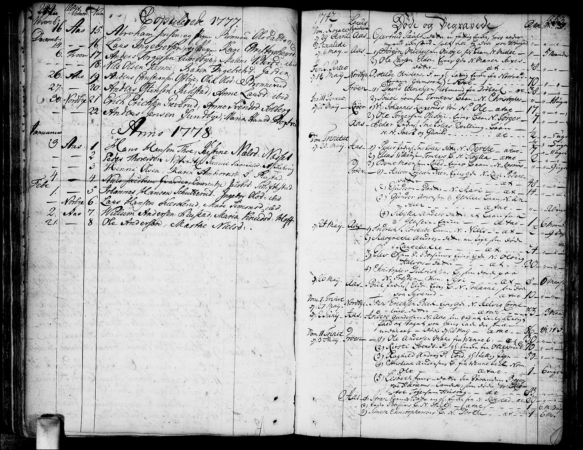 Ås prestekontor Kirkebøker, AV/SAO-A-10894/F/Fa/L0001: Parish register (official) no. I 1, 1742-1778, p. 244-253