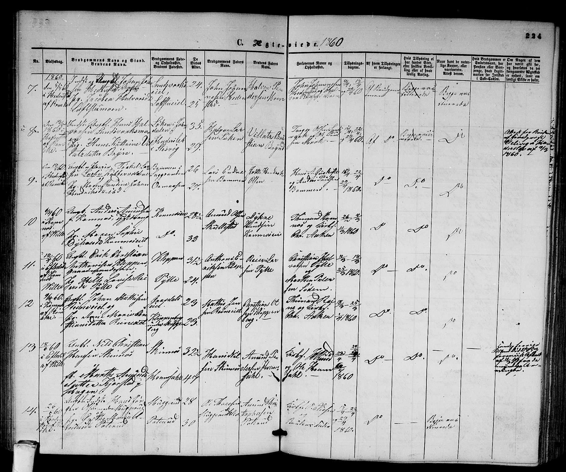 Sandsvær kirkebøker, AV/SAKO-A-244/G/Ga/L0005: Parish register (copy) no. I 5, 1857-1873, p. 224