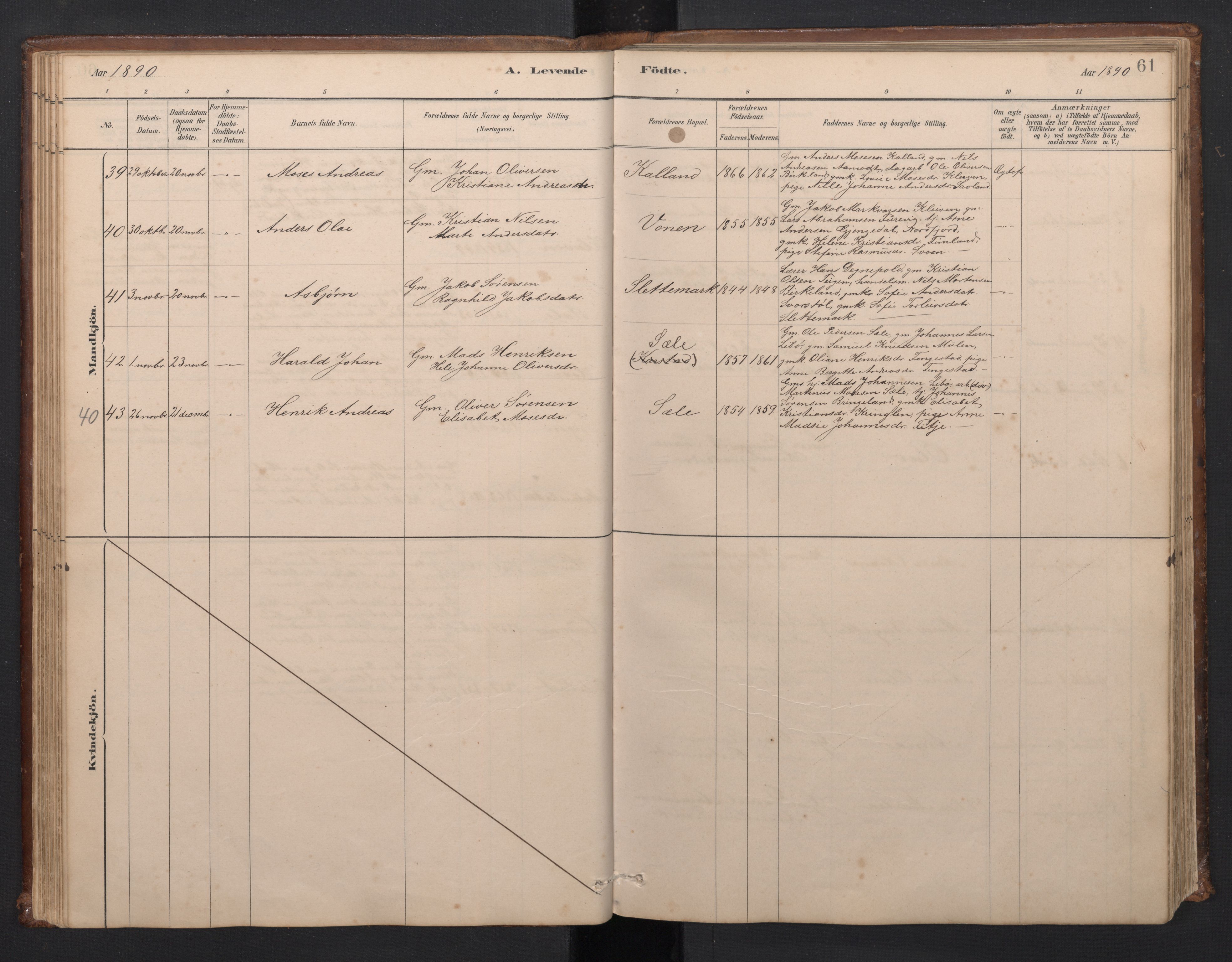 Førde sokneprestembete, AV/SAB-A-79901/H/Hab/Habd/L0003: Parish register (copy) no. D 3, 1881-1897, p. 60b-61a