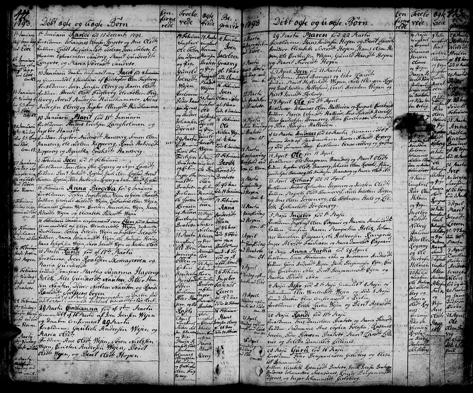 Ministerialprotokoller, klokkerbøker og fødselsregistre - Møre og Romsdal, SAT/A-1454/581/L0932: Parish register (official) no. 581A02, 1767-1823, p. 442-443
