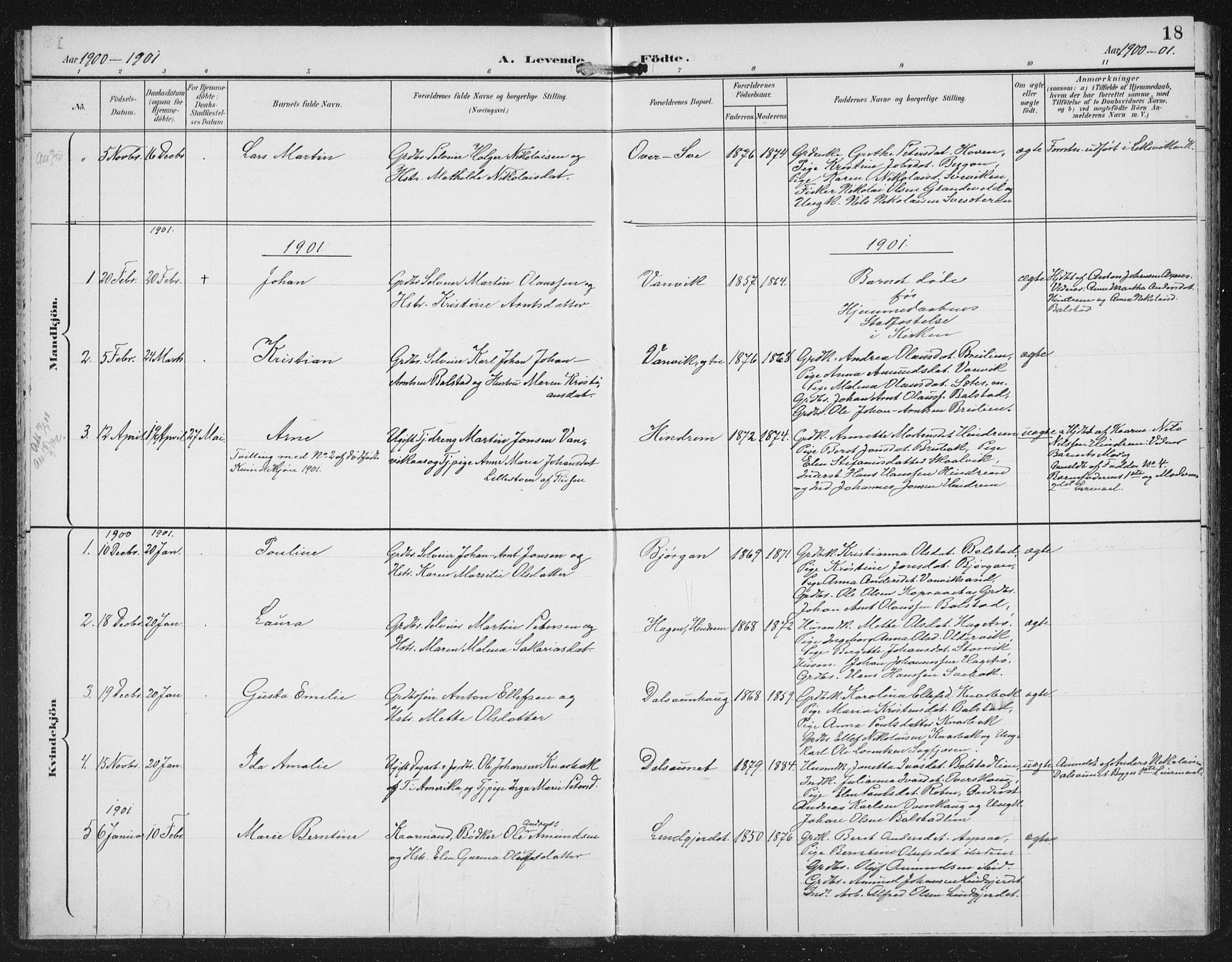 Ministerialprotokoller, klokkerbøker og fødselsregistre - Nord-Trøndelag, SAT/A-1458/702/L0024: Parish register (official) no. 702A02, 1898-1914, p. 18