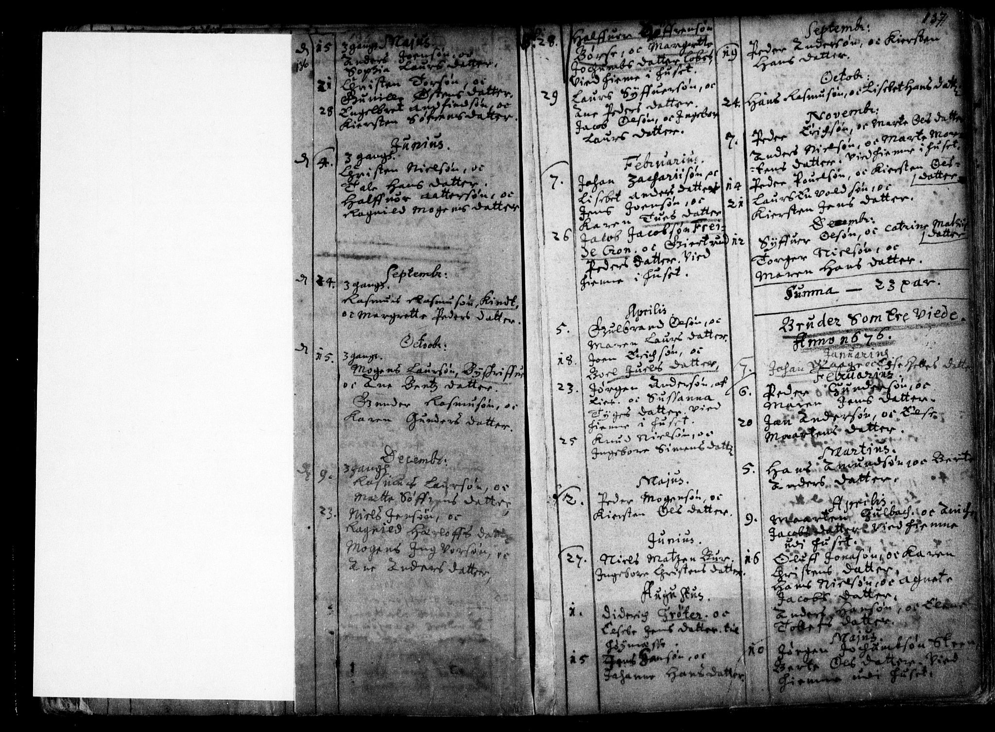 Oslo domkirke Kirkebøker, AV/SAO-A-10752/F/Fa/L0001: Parish register (official) no. 1, 1648-1704, p. 136-137