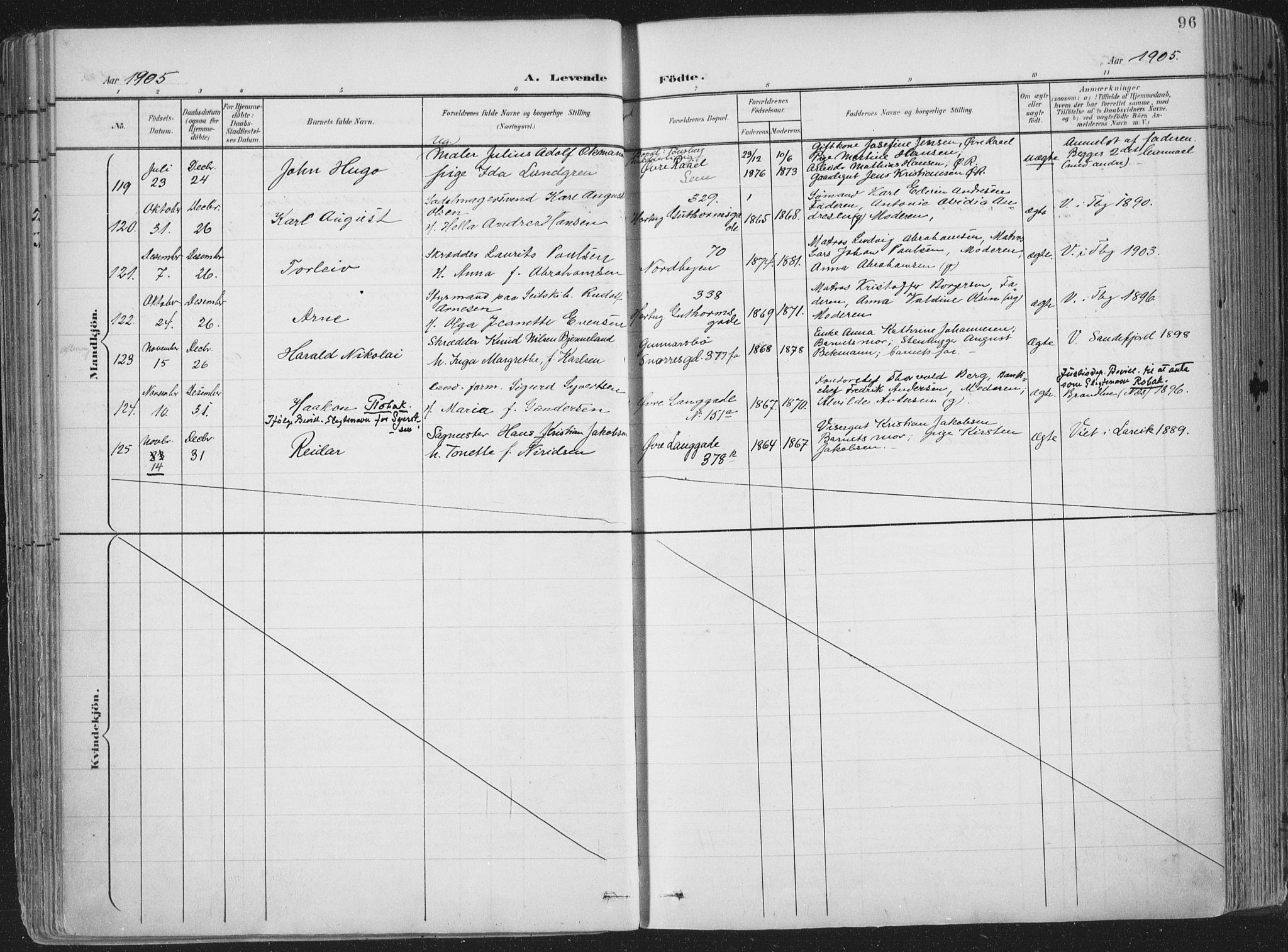 Tønsberg kirkebøker, AV/SAKO-A-330/F/Fa/L0014: Parish register (official) no. I 14, 1900-1913, p. 96