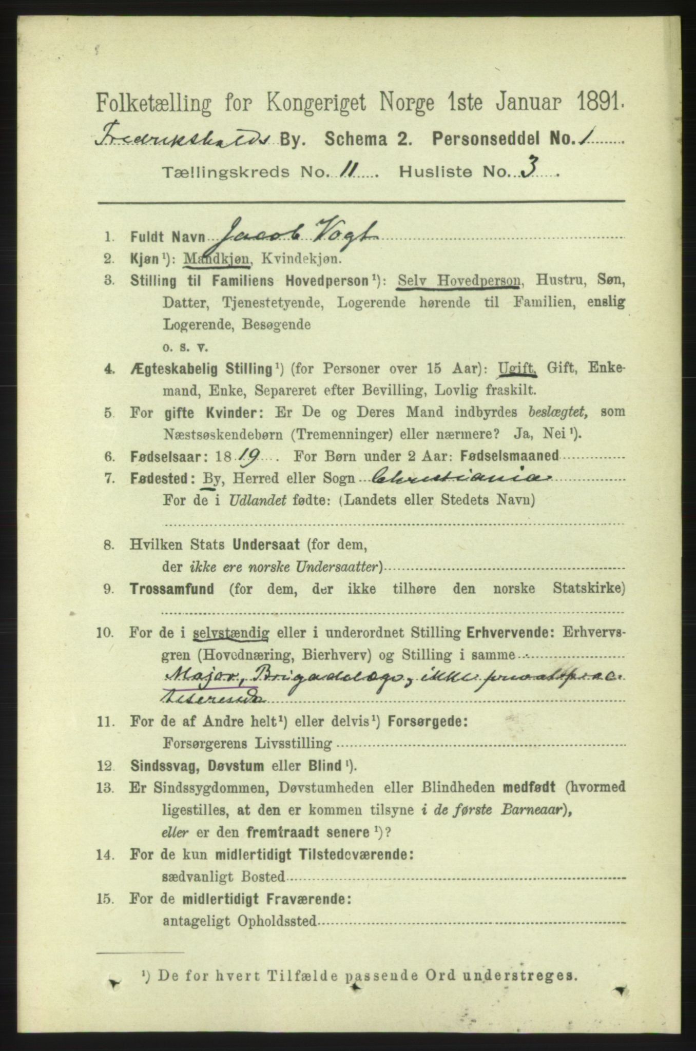 RA, 1891 census for 0101 Fredrikshald, 1891, p. 7649