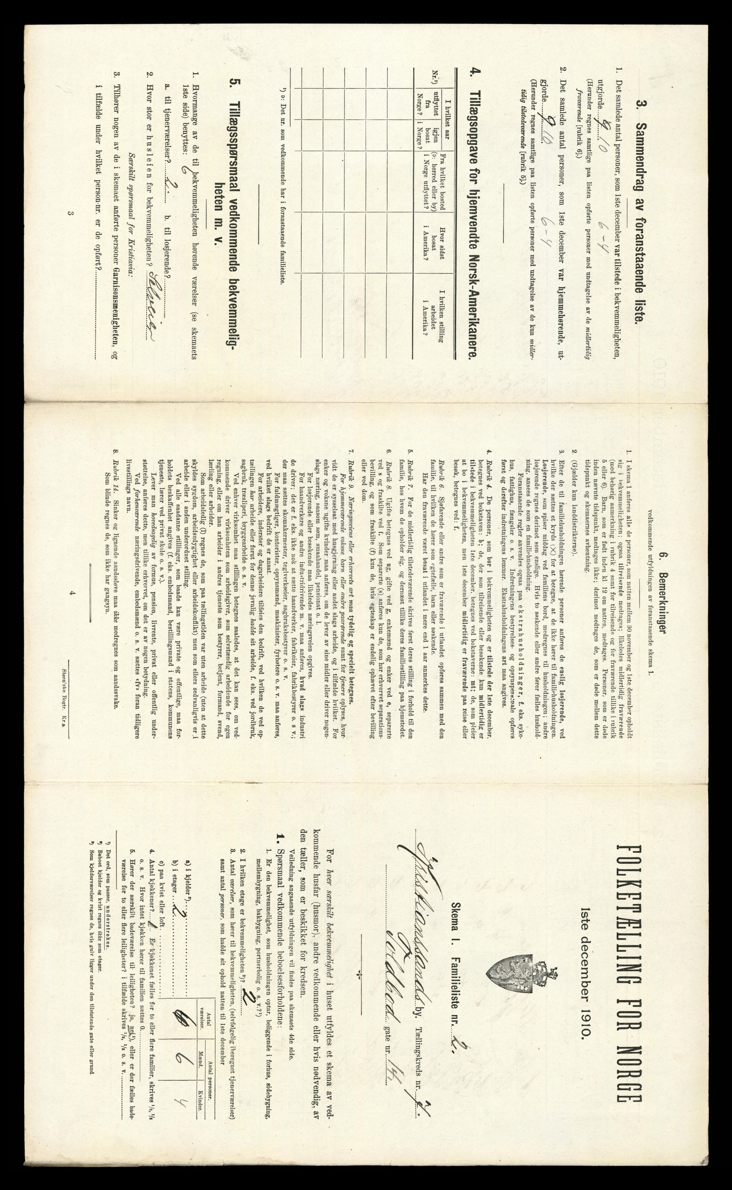 RA, 1910 census for Kristiansand, 1910, p. 1600