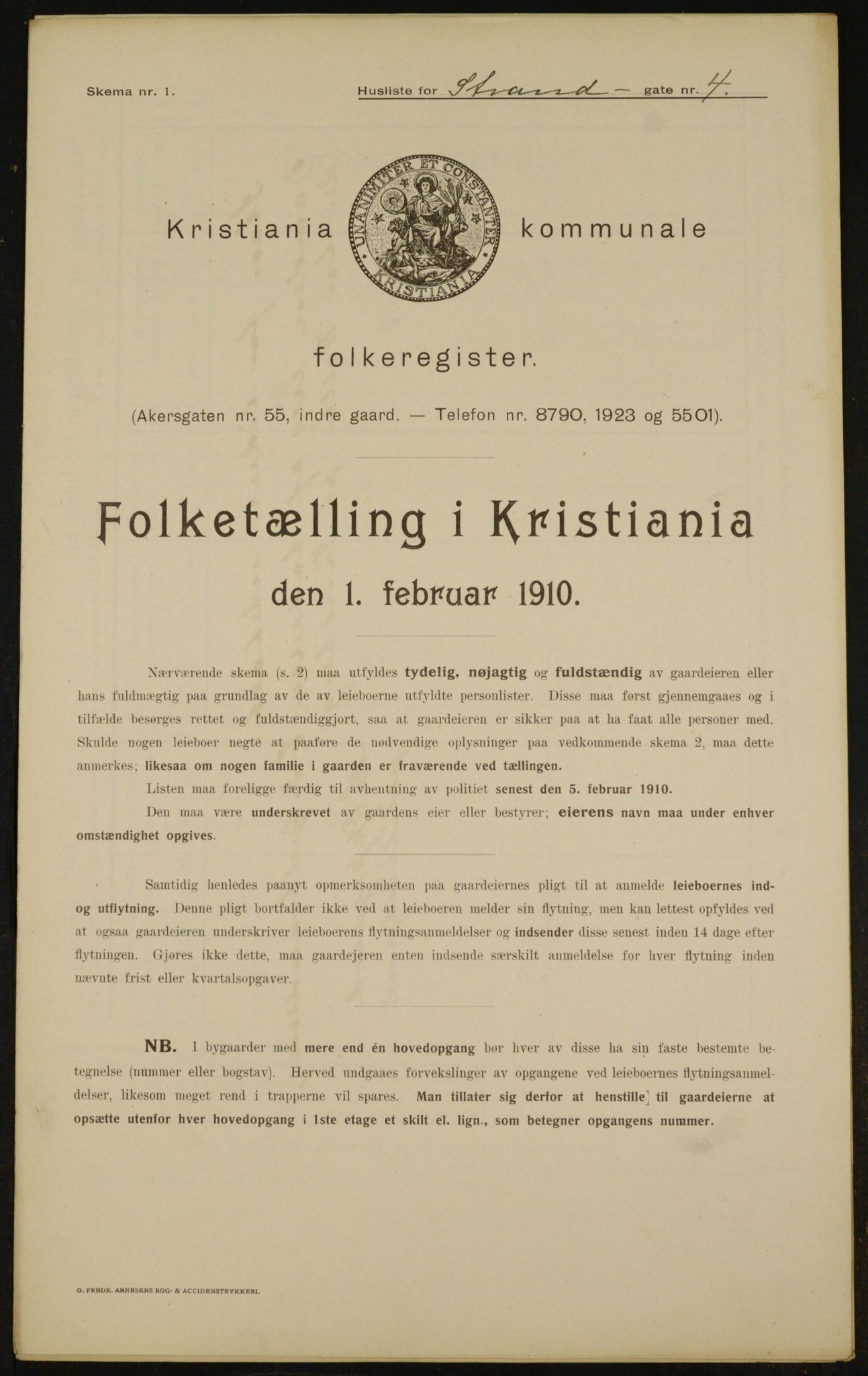 OBA, Municipal Census 1910 for Kristiania, 1910, p. 98457