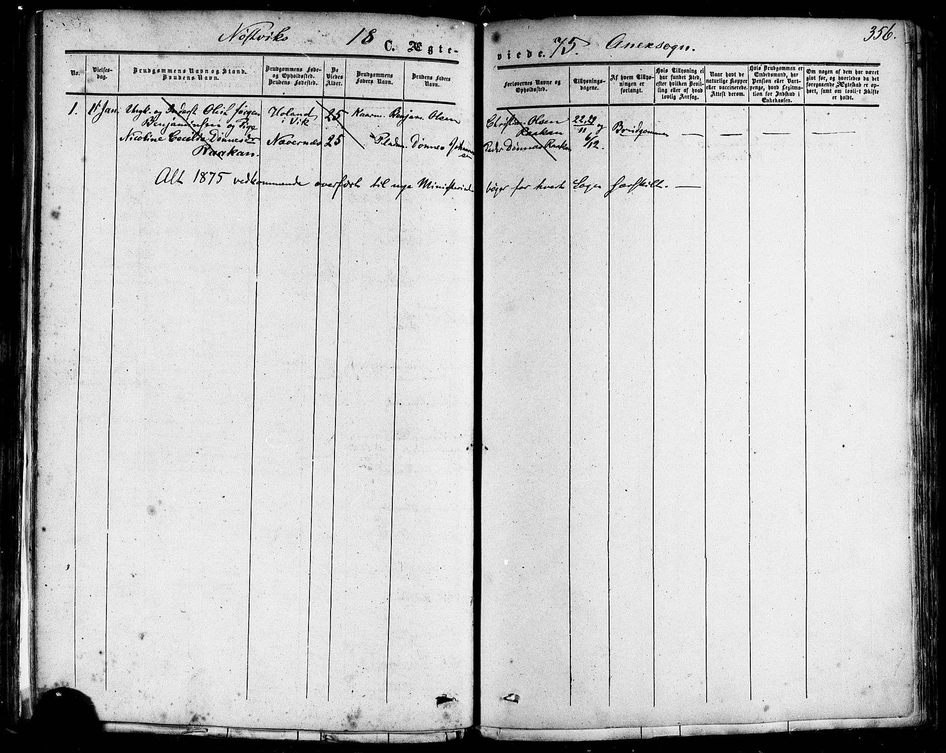 Ministerialprotokoller, klokkerbøker og fødselsregistre - Nordland, AV/SAT-A-1459/814/L0224: Parish register (official) no. 814A05, 1834-1874, p. 356