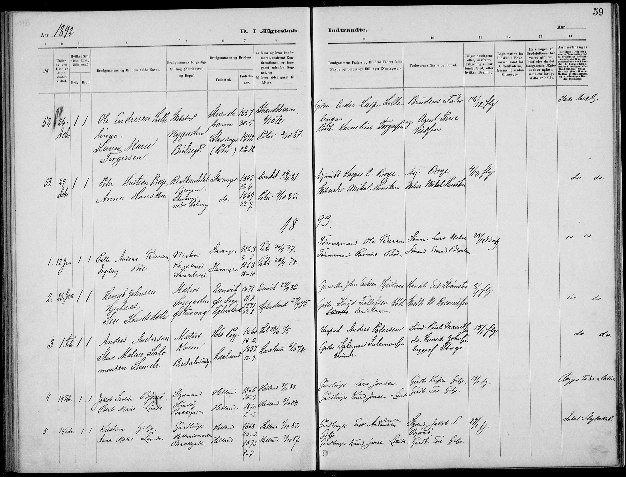 St. Petri sokneprestkontor, AV/SAST-A-101813/001/30/30BB/L0005: Parish register (copy) no. B 5, 1878-1895, p. 59