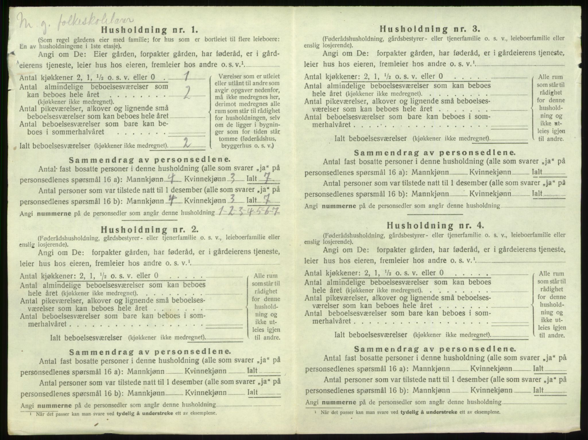 SAB, 1920 census for Vik, 1920, p. 992