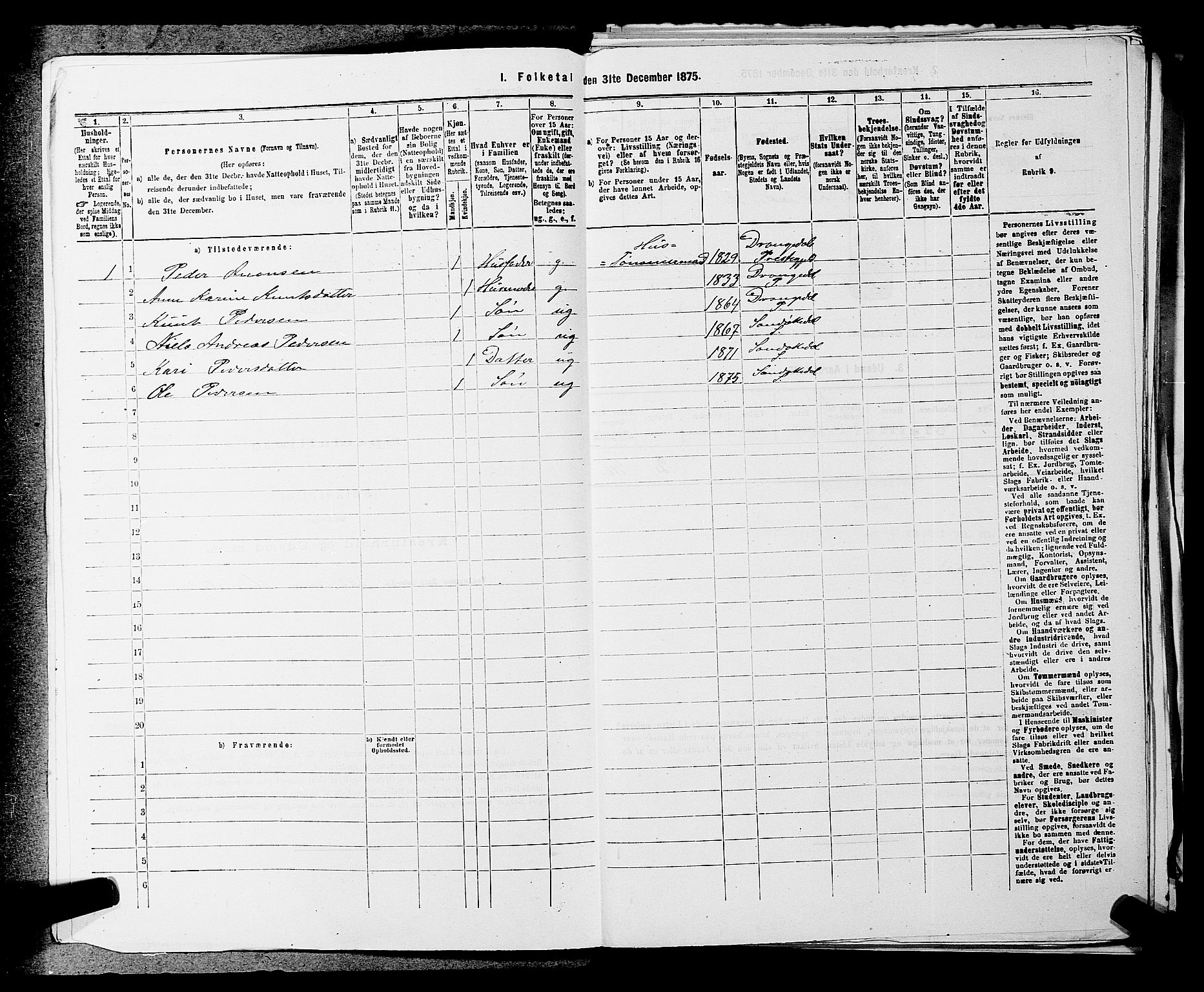 SAKO, 1875 census for 0816P Sannidal, 1875, p. 1558