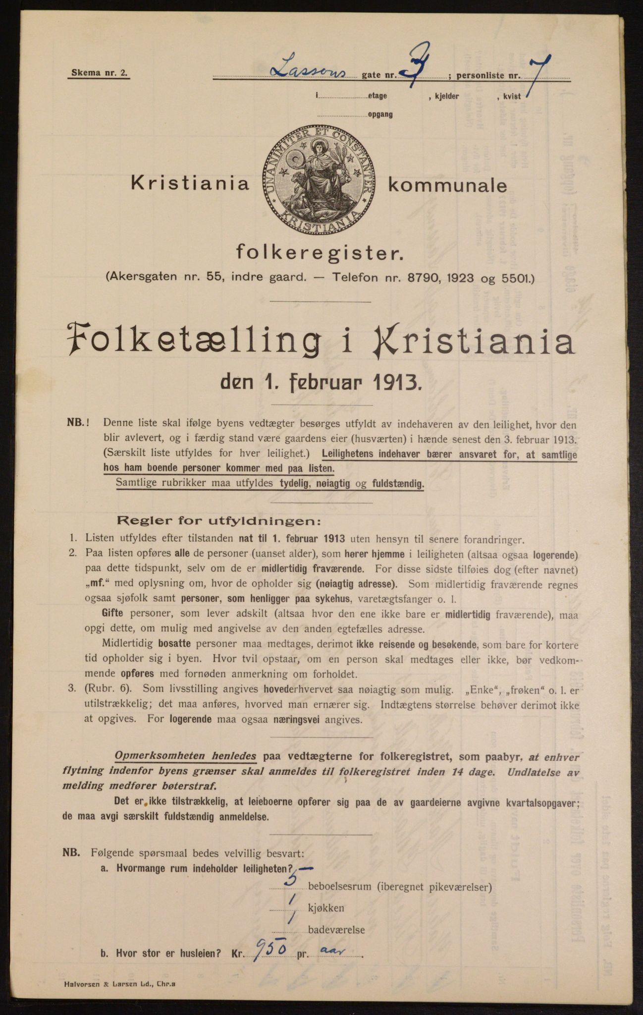 OBA, Municipal Census 1913 for Kristiania, 1913, p. 56993